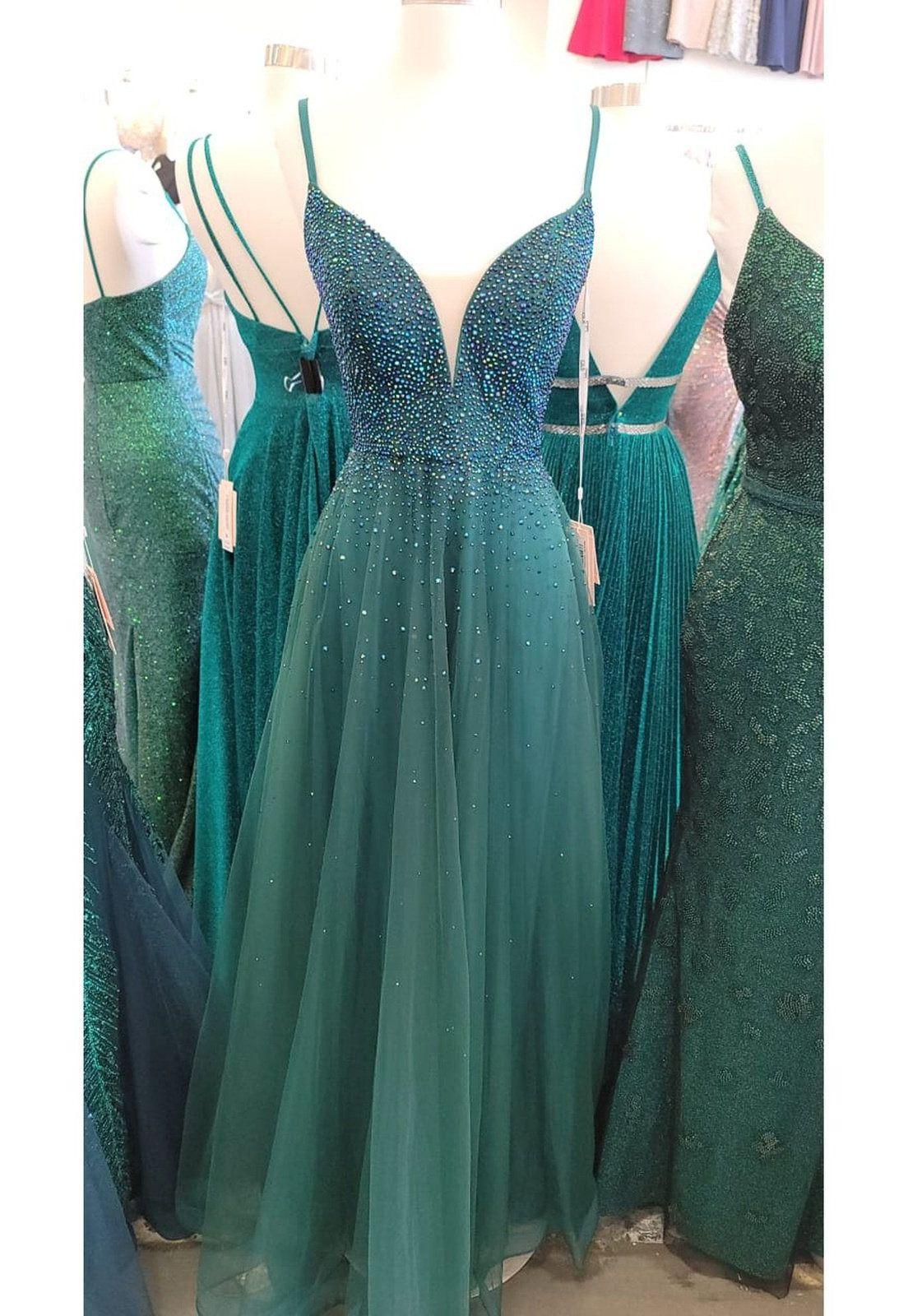 VESTIDO LARGO L2891 VERDE ESMERALDA-4