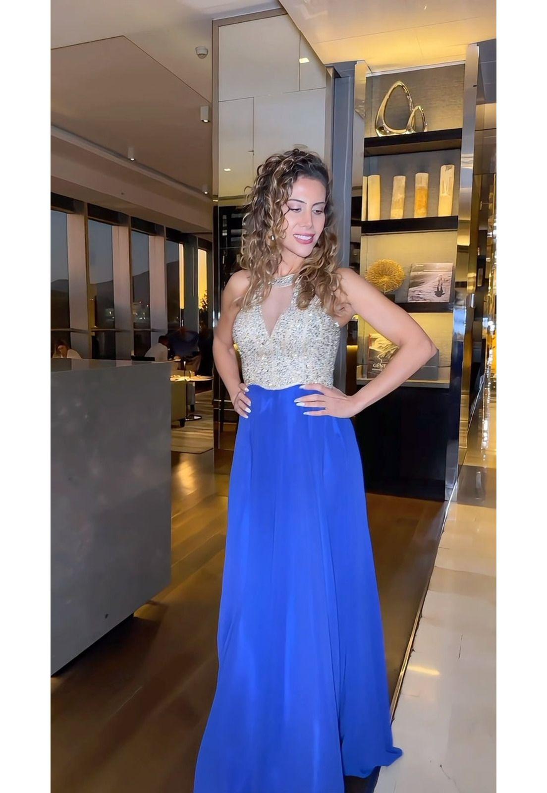 VESTIDO LARGO L773 AZUL-3