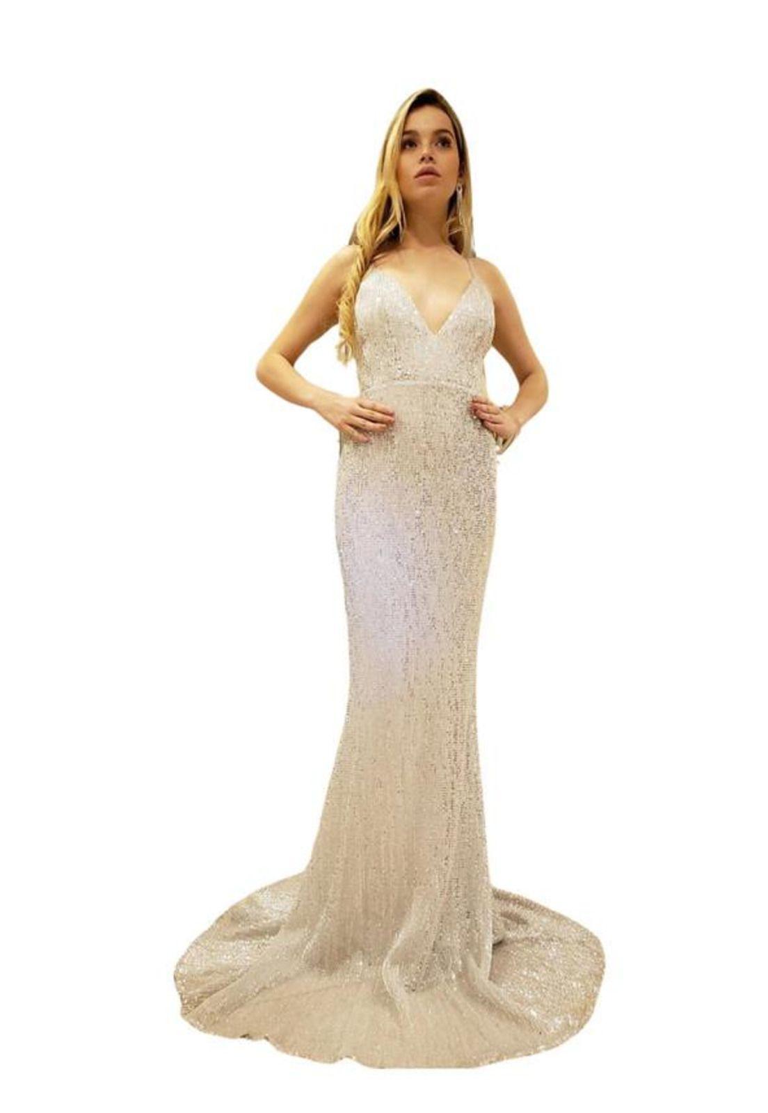 VESTIDO LARGO L50568 PLATEADO-0