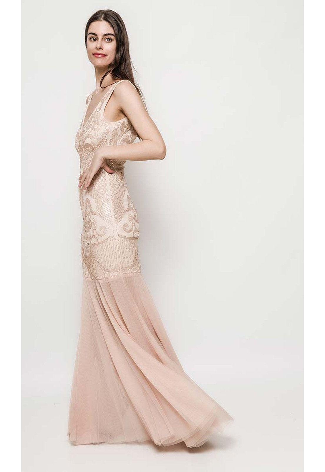 VESTIDO LARGO L202939 DORADO-3