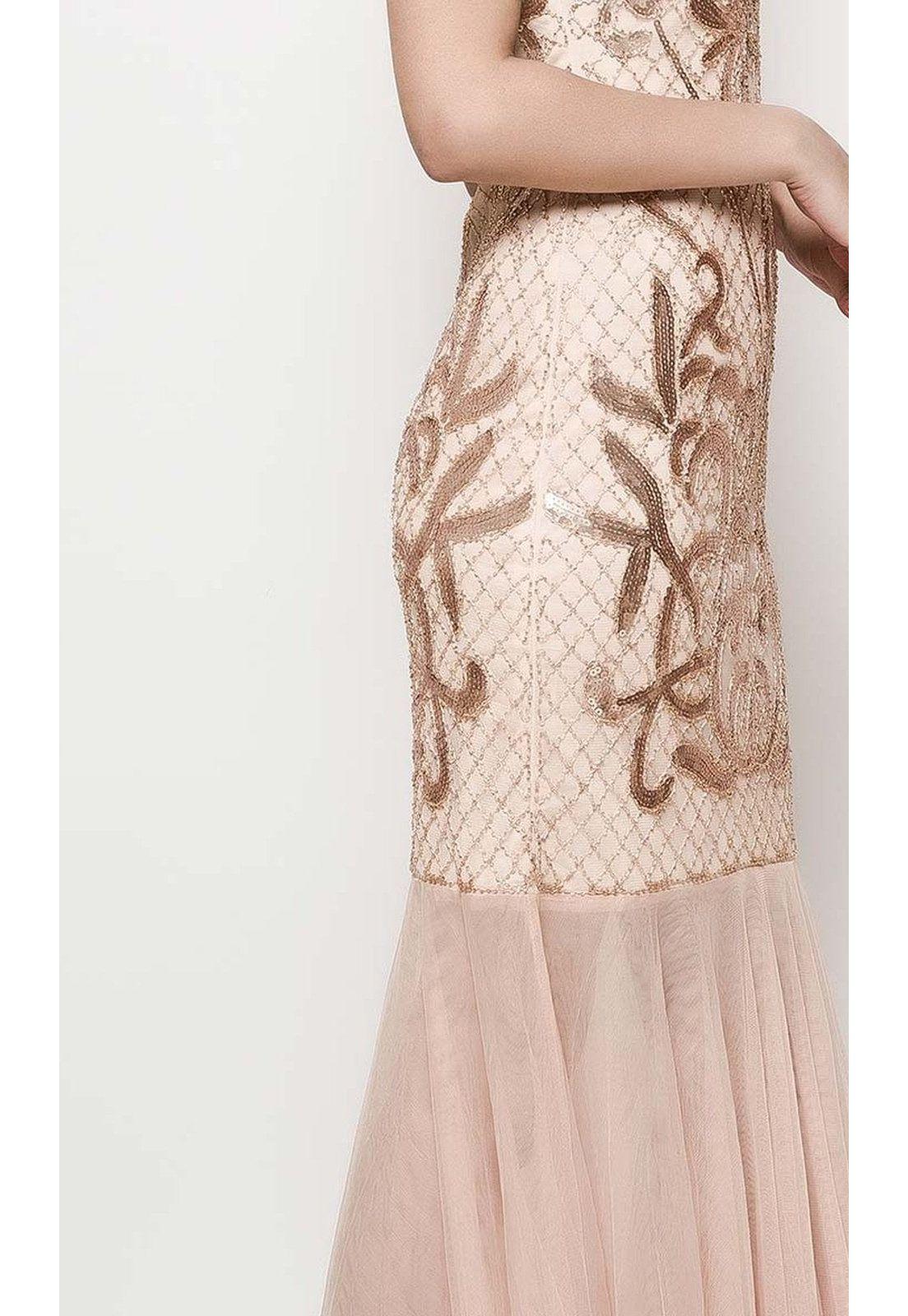VESTIDO LARGO L202939 DORADO-4