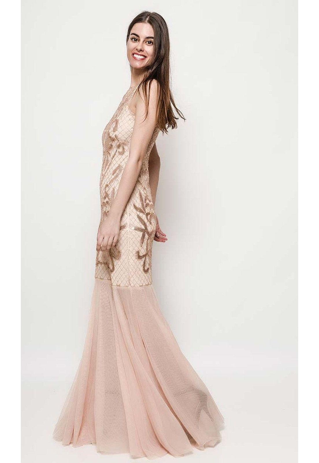 VESTIDO LARGO L202939 DORADO-5