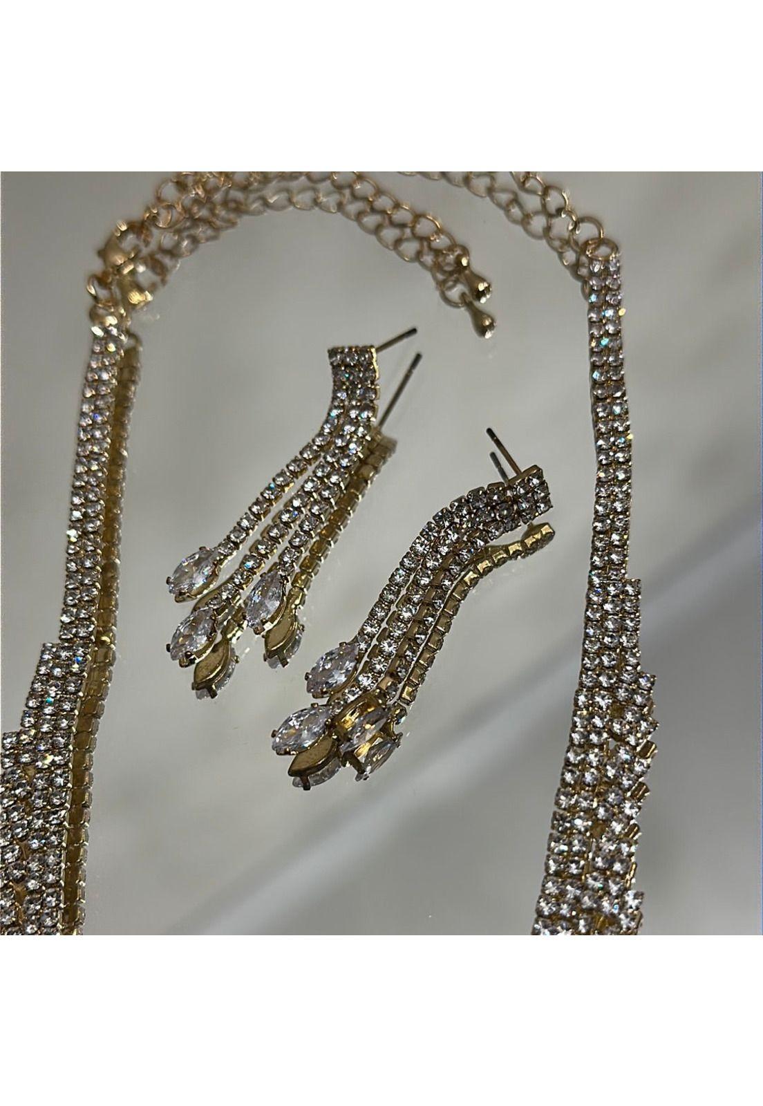 CONJUNTO 4, ARO Y COLLAR DORADO-2