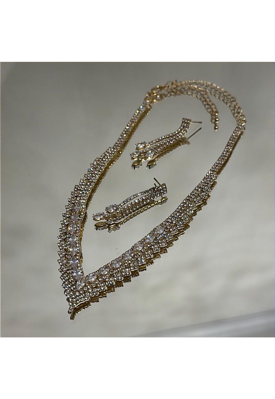 CONJUNTO 4, ARO Y COLLAR DORADO-4