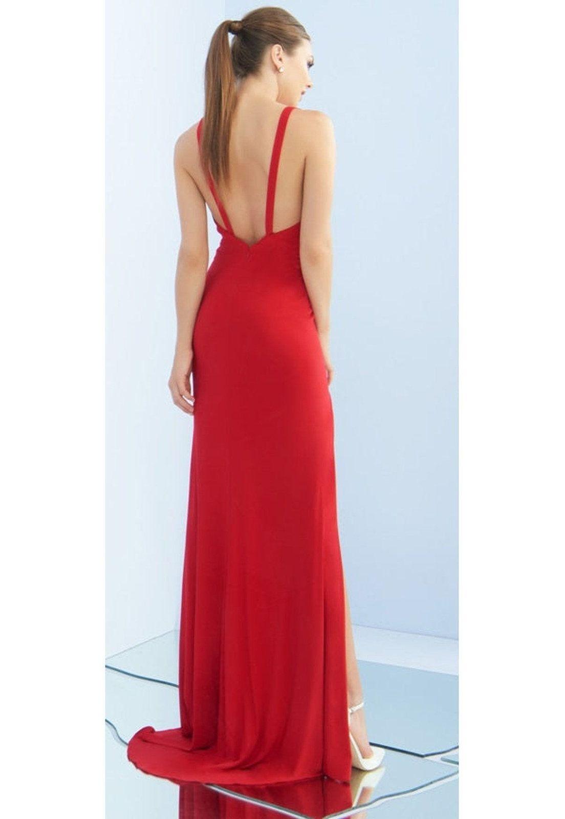 VESTIDO LARGO L25846 ROJO-2
