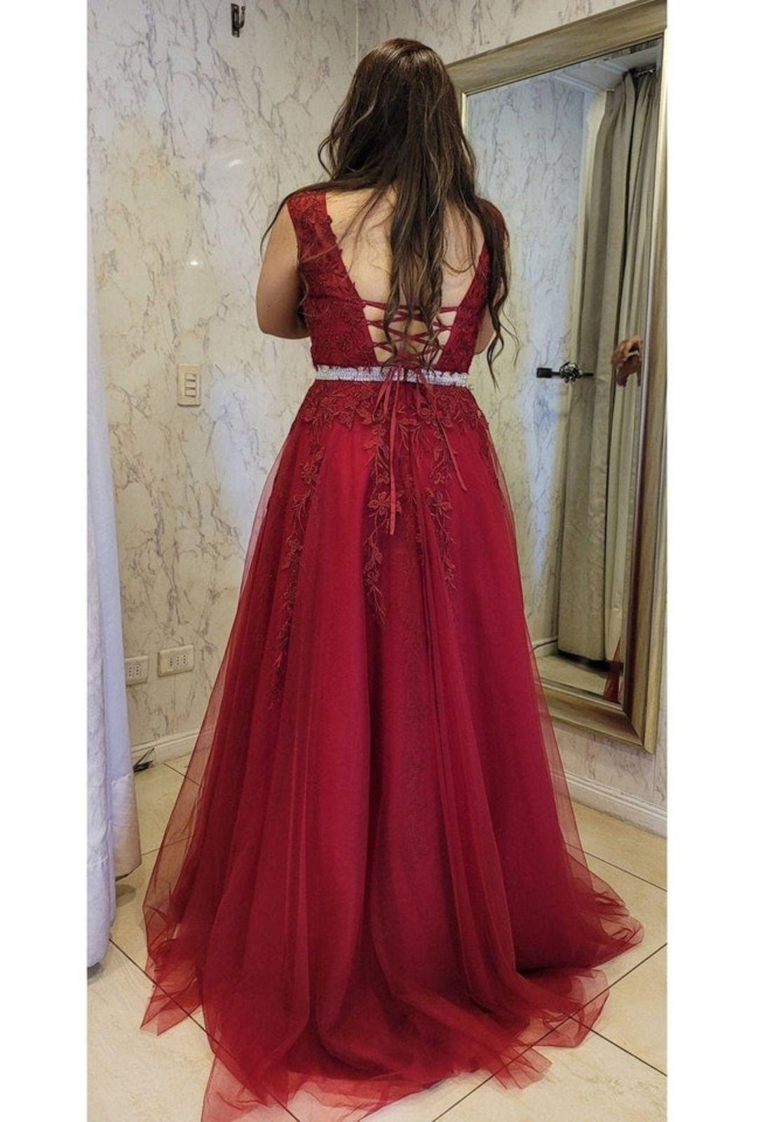 VESTIDO DE FIESTA LARGO L4245 BURDEO-5