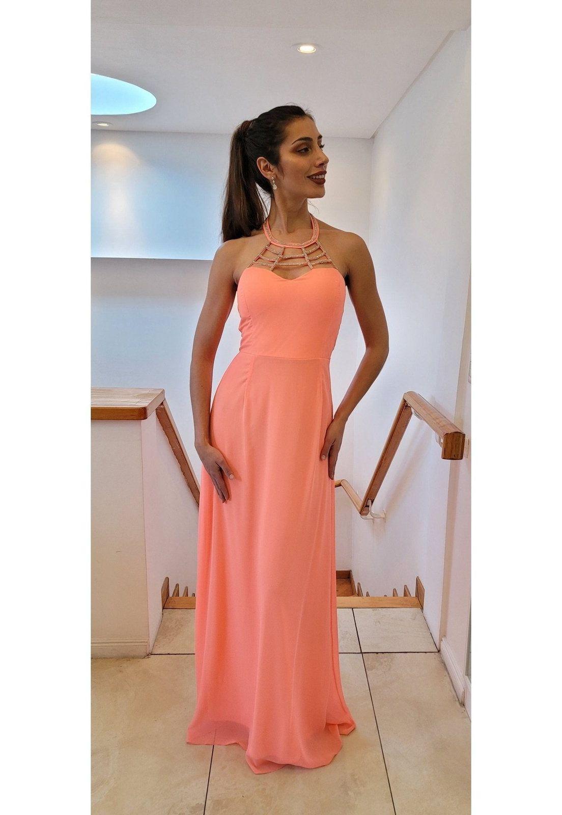 VESTIDO LARGO L626 CORAL-2