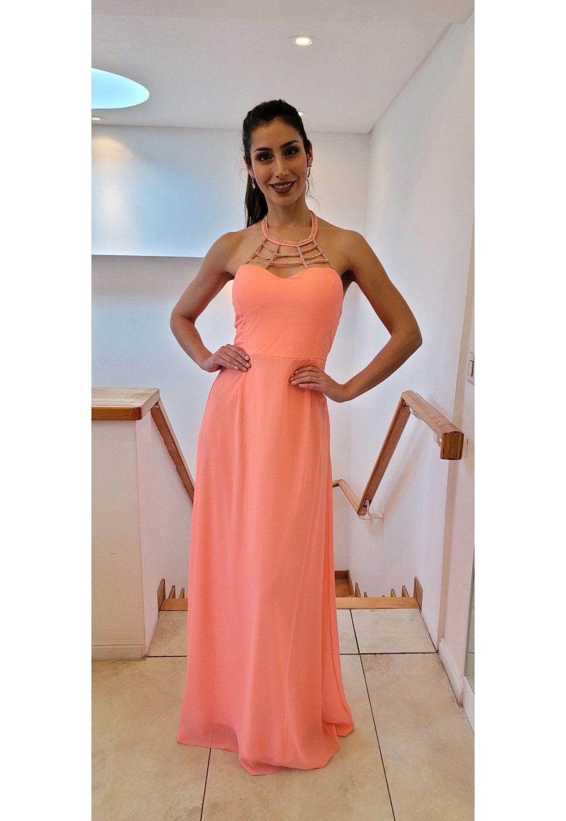 VESTIDO LARGO L626 CORAL-3