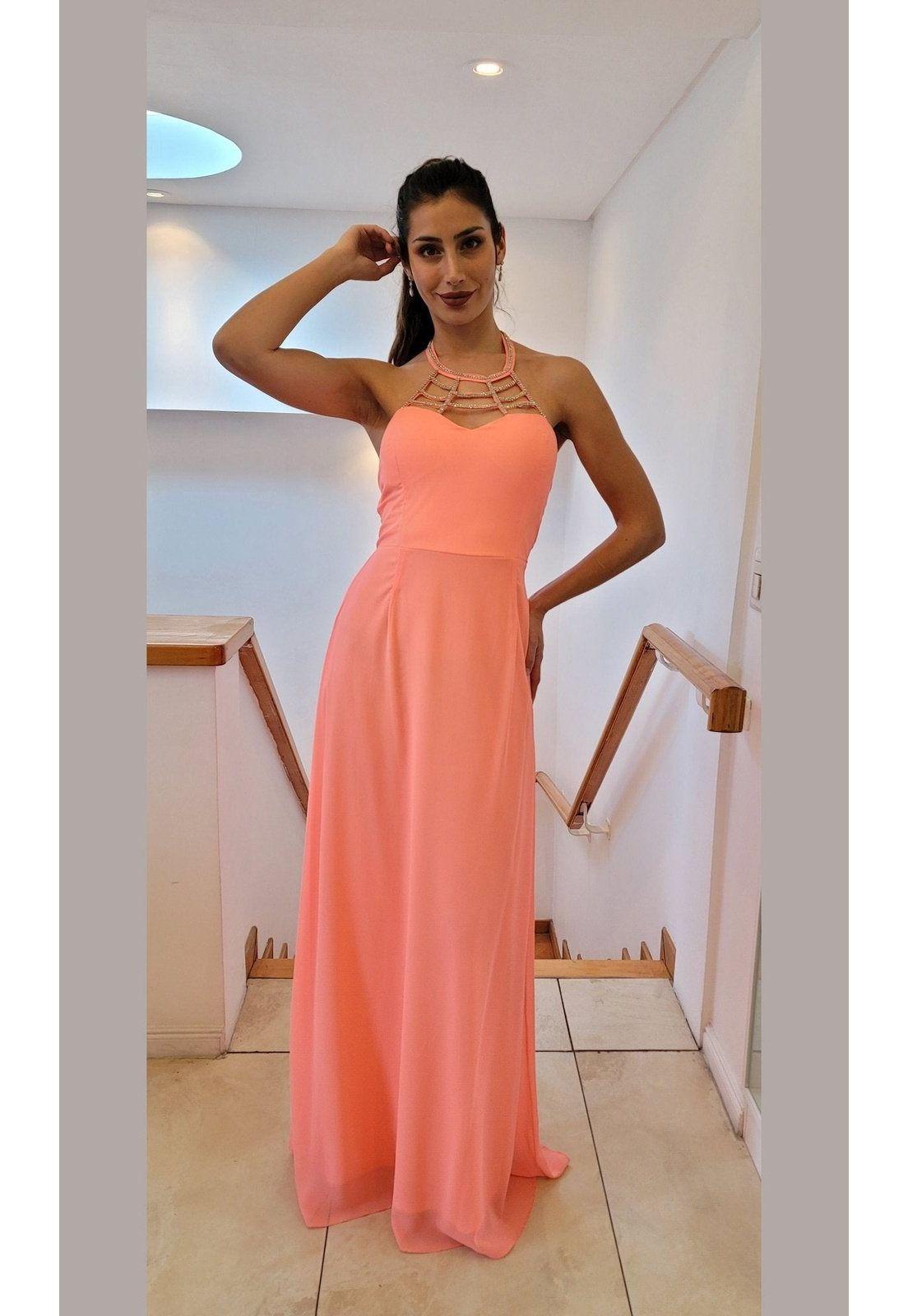 VESTIDO LARGO L626 CORAL-6