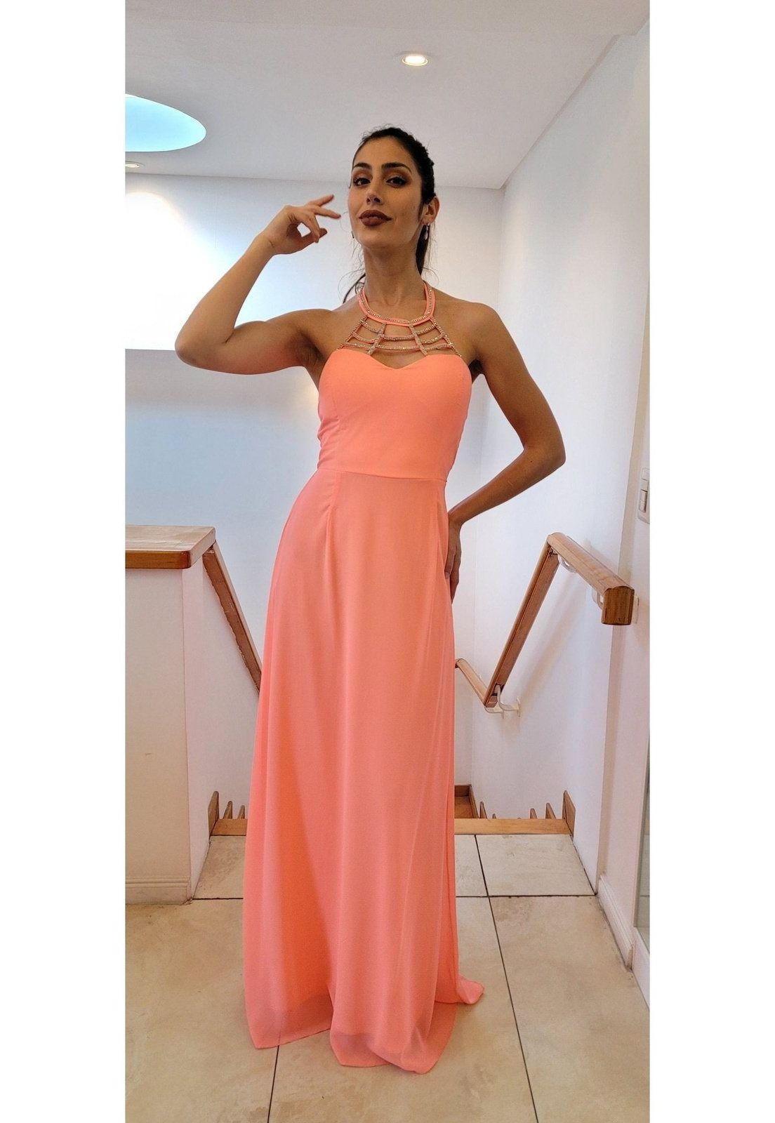 VESTIDO LARGO L626 CORAL-7