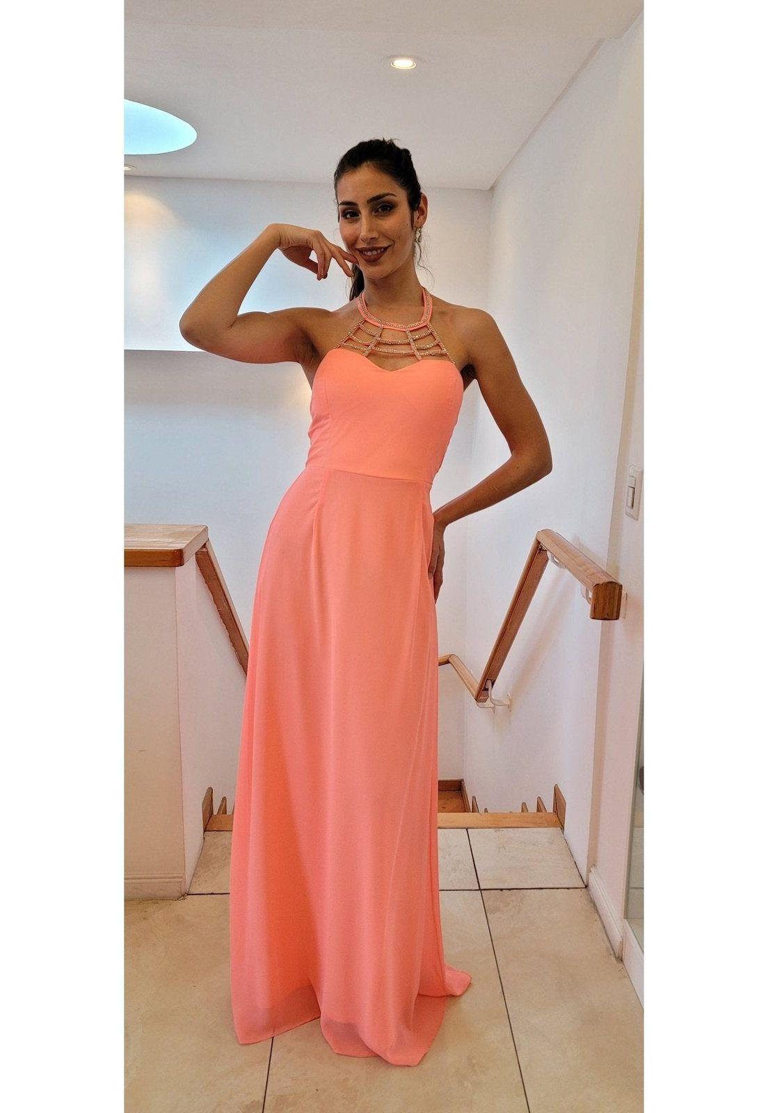 VESTIDO LARGO L626 CORAL-8