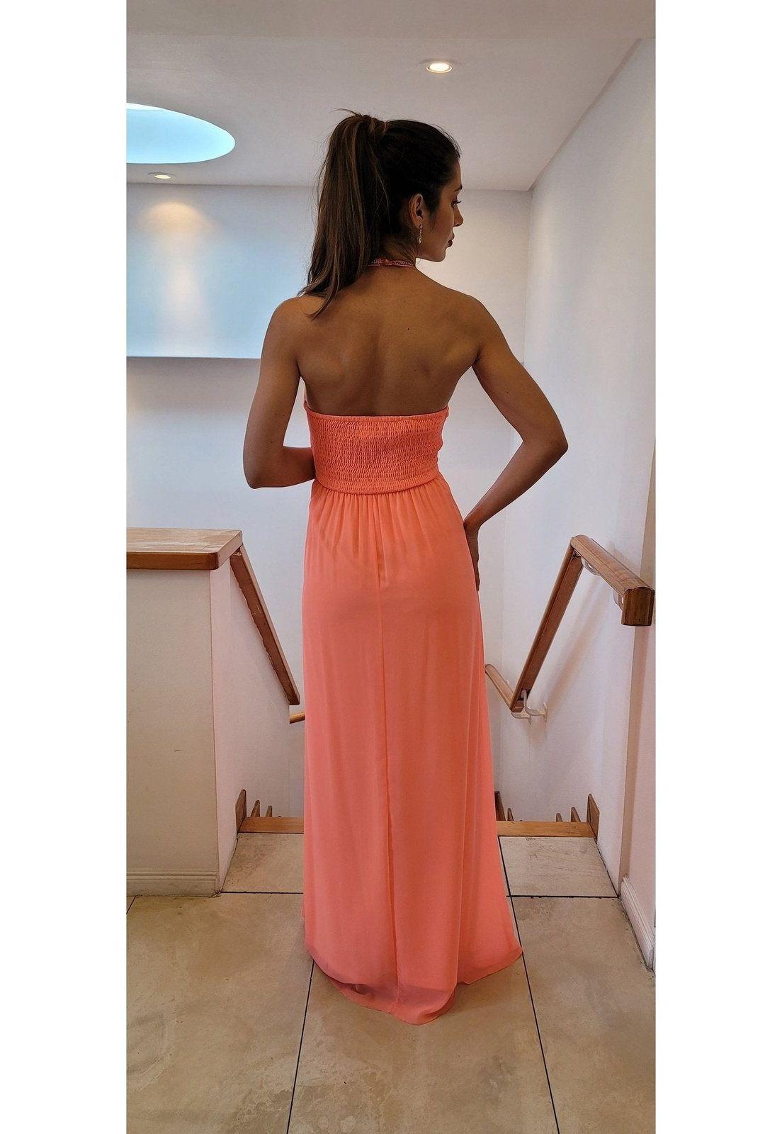 VESTIDO LARGO L626 CORAL-9