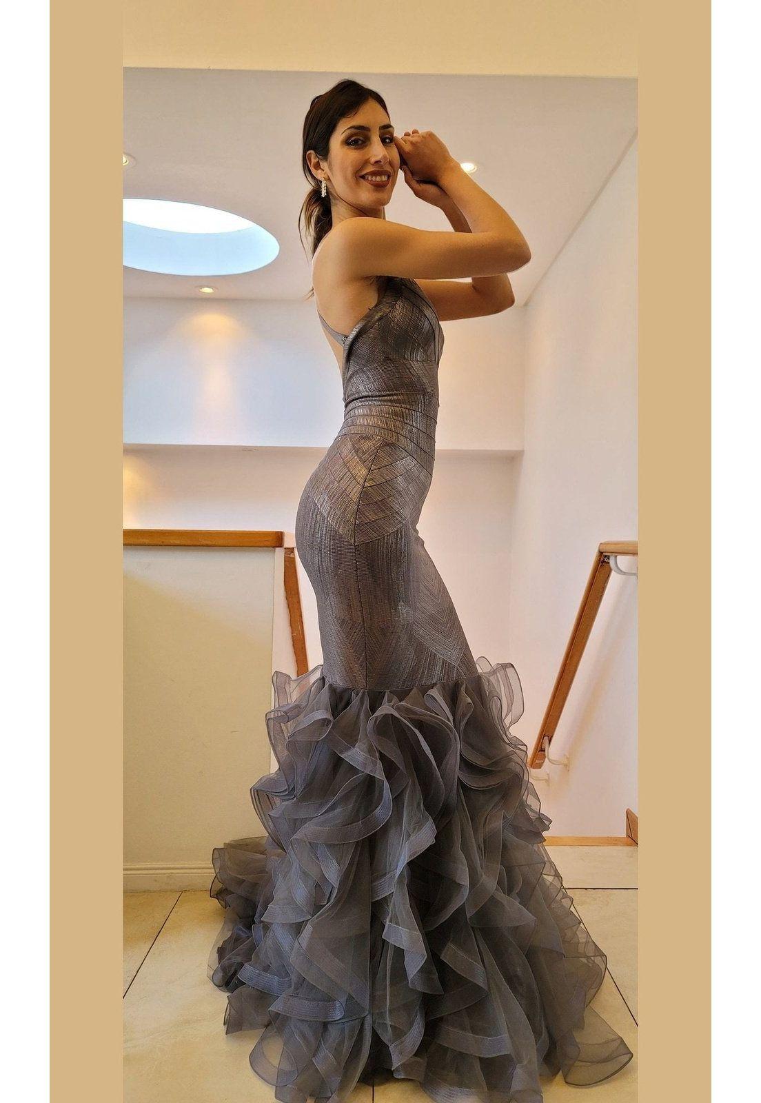 VESTIDO LARGO L2354 PLOMO-3