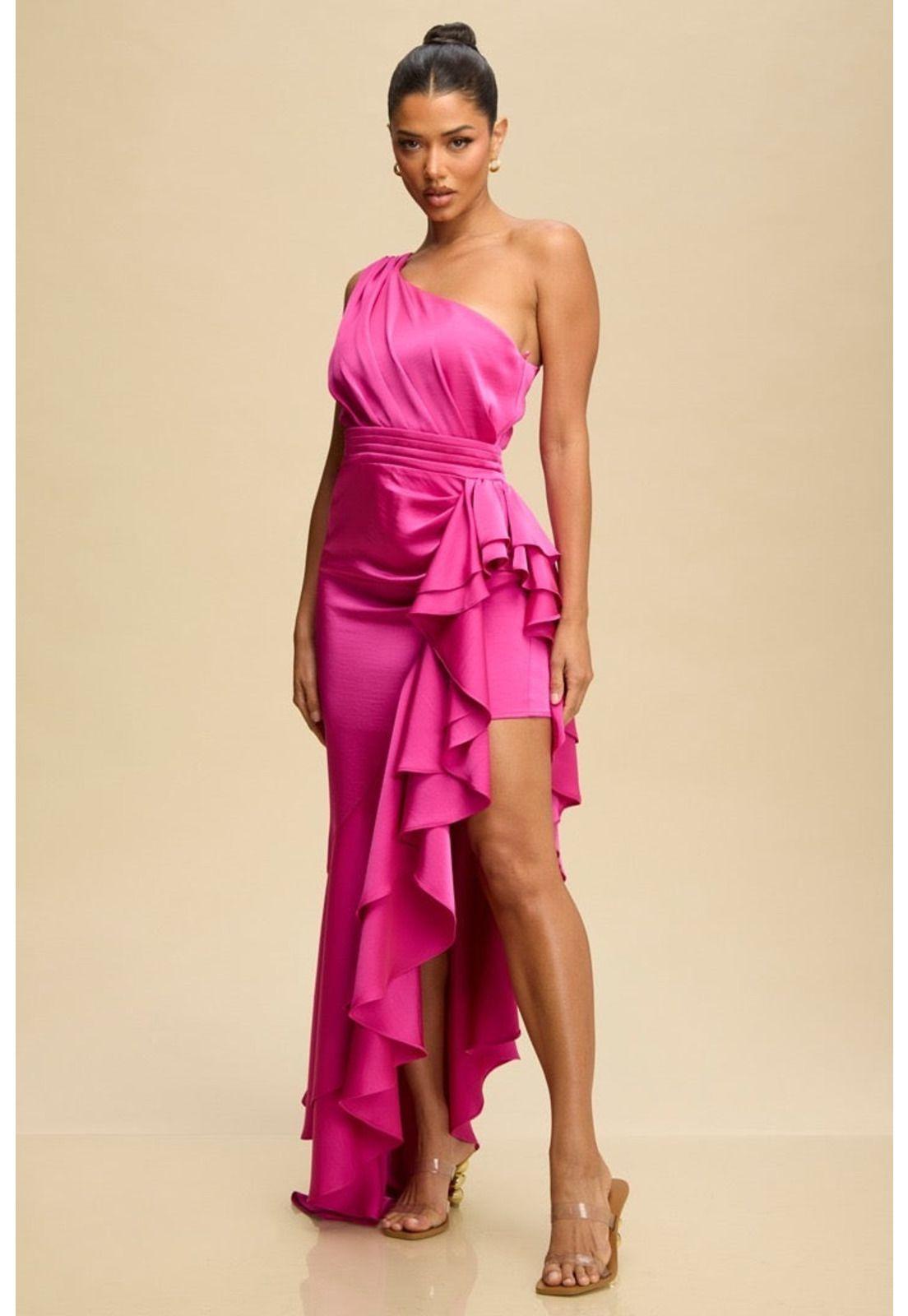 VESTIDO LARGO ANDALUCÍA FUCSIA-0