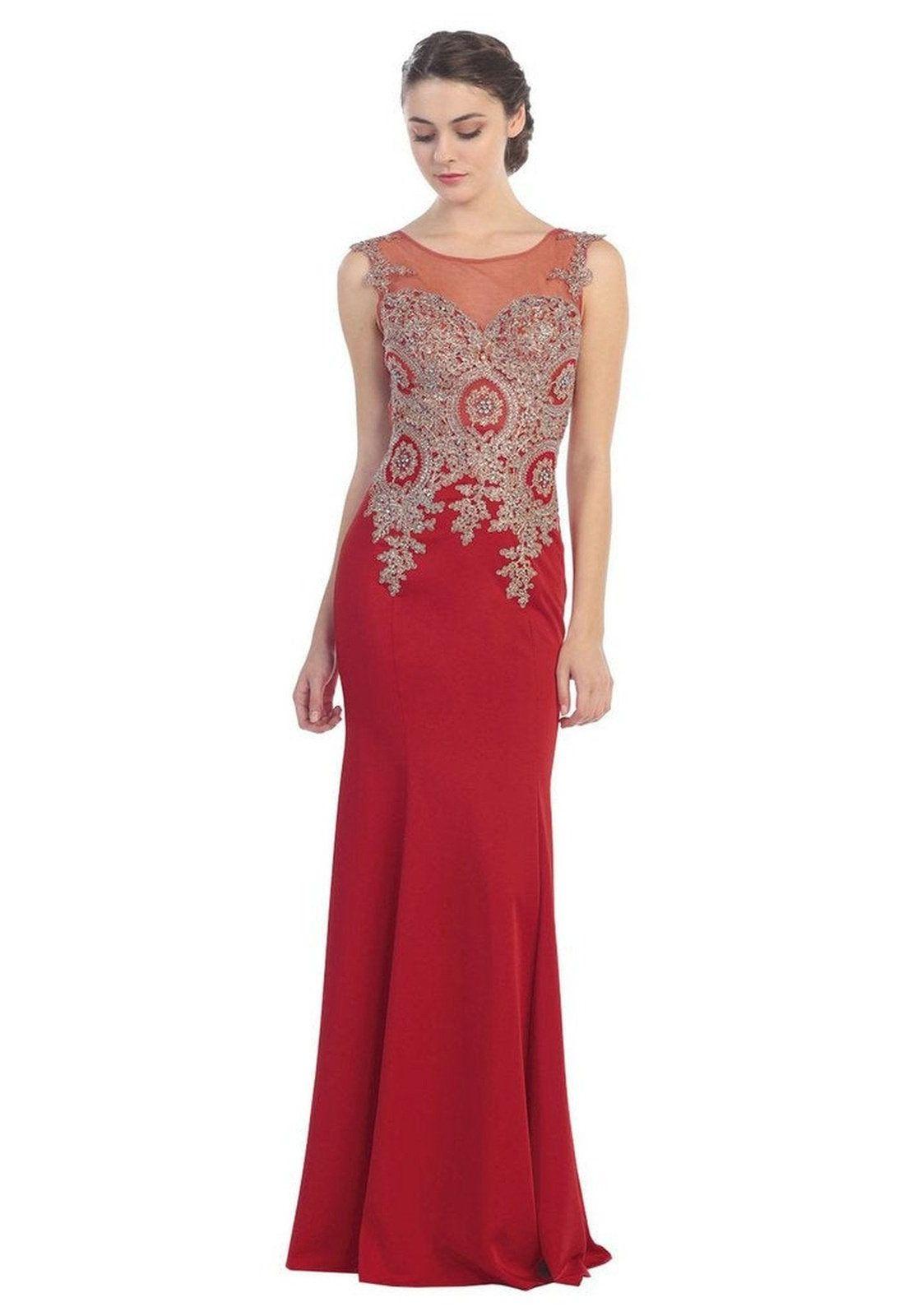 VESTIDO LARGO L5005 ROJO-0
