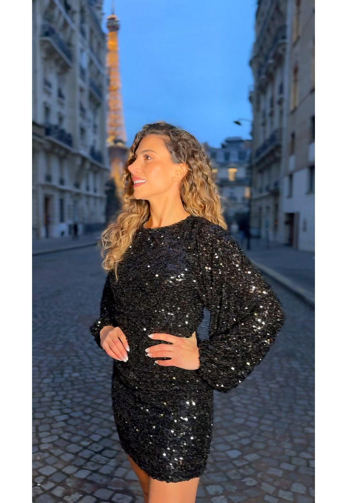 VESTIDO CORTO C1255 NEGRO-7