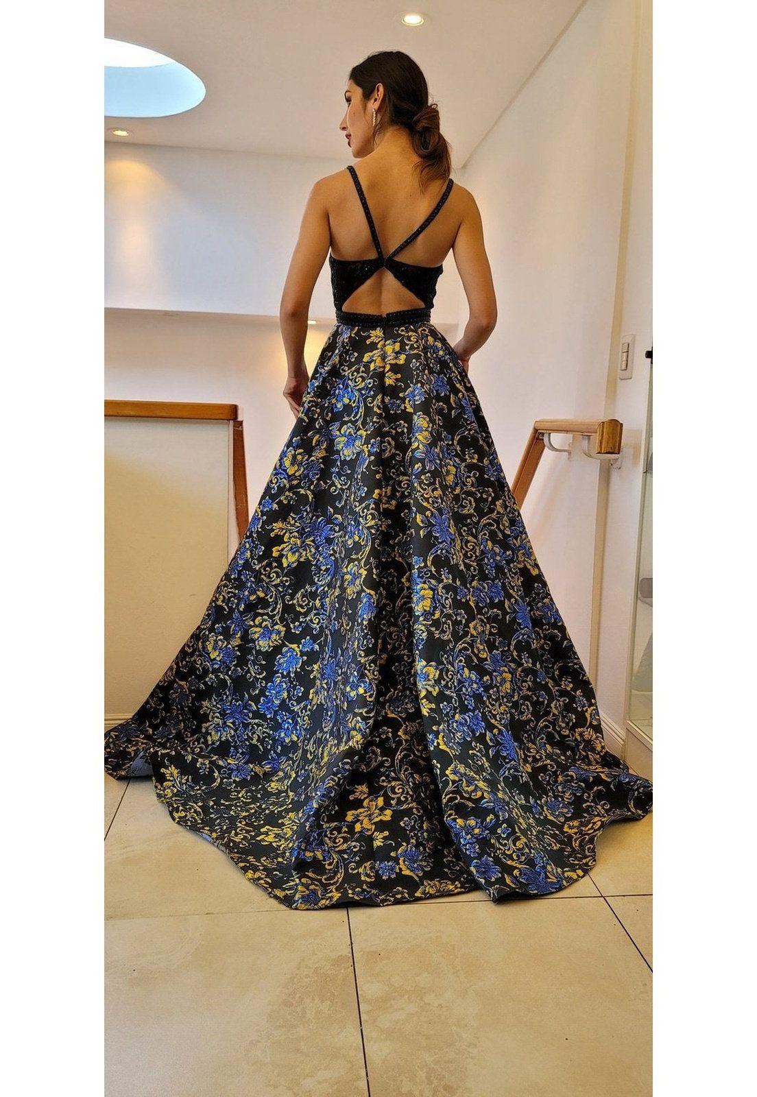 VESTIDO LARGO L2273 AMARILLO-5