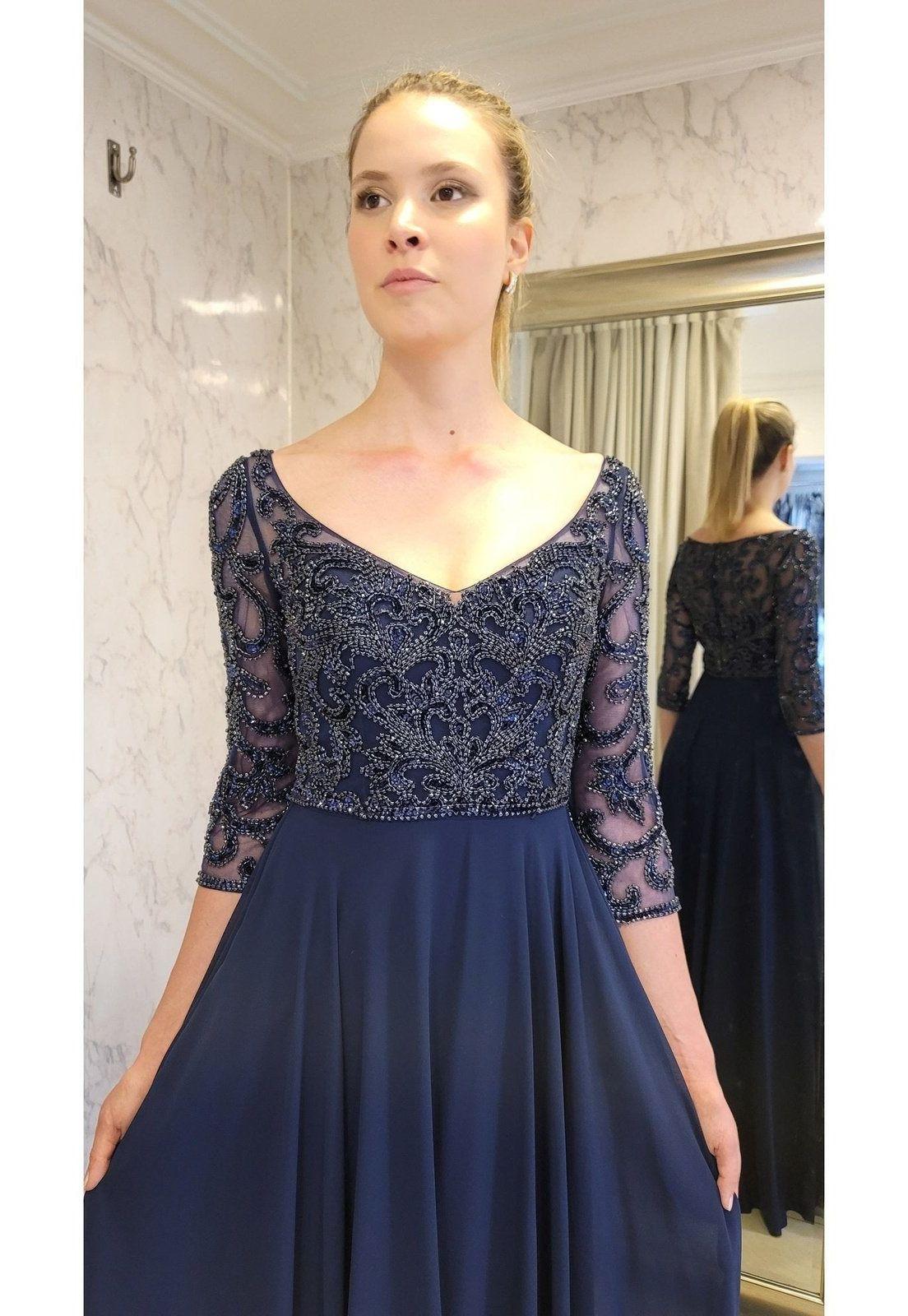 VESTIDO LARGO LMV1042 AZUL-2