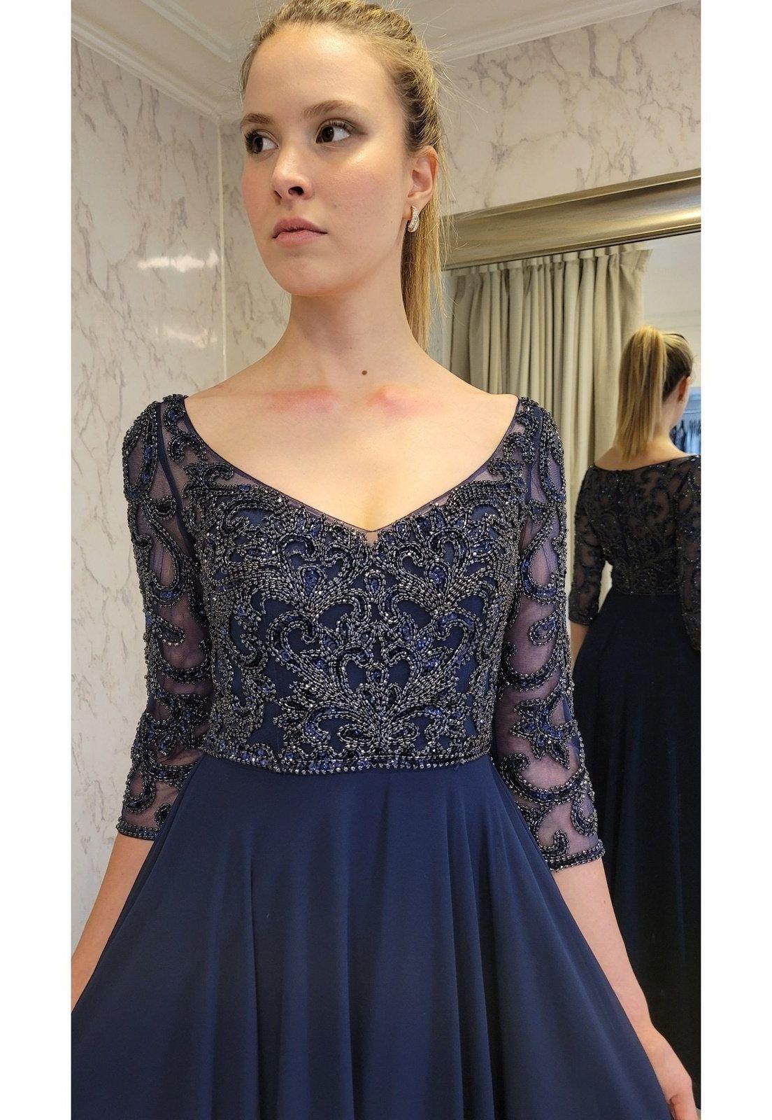 VESTIDO LARGO LMV1042 AZUL-4