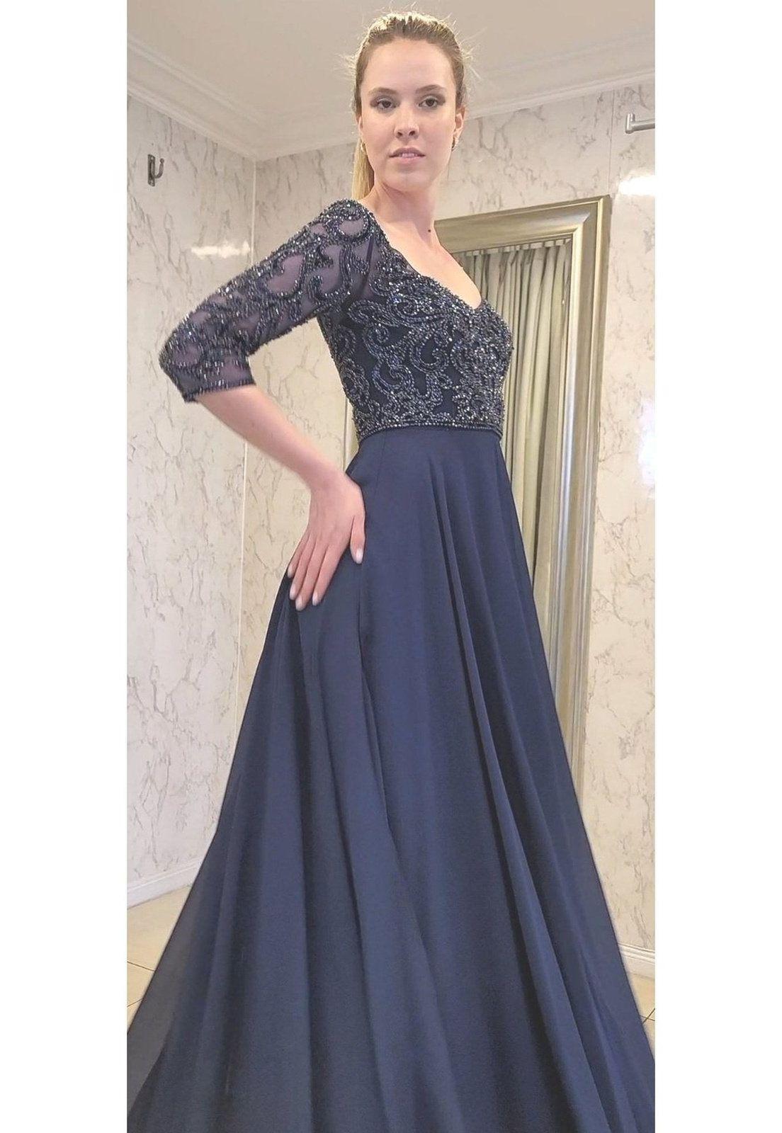 VESTIDO LARGO LMV1042 AZUL-5