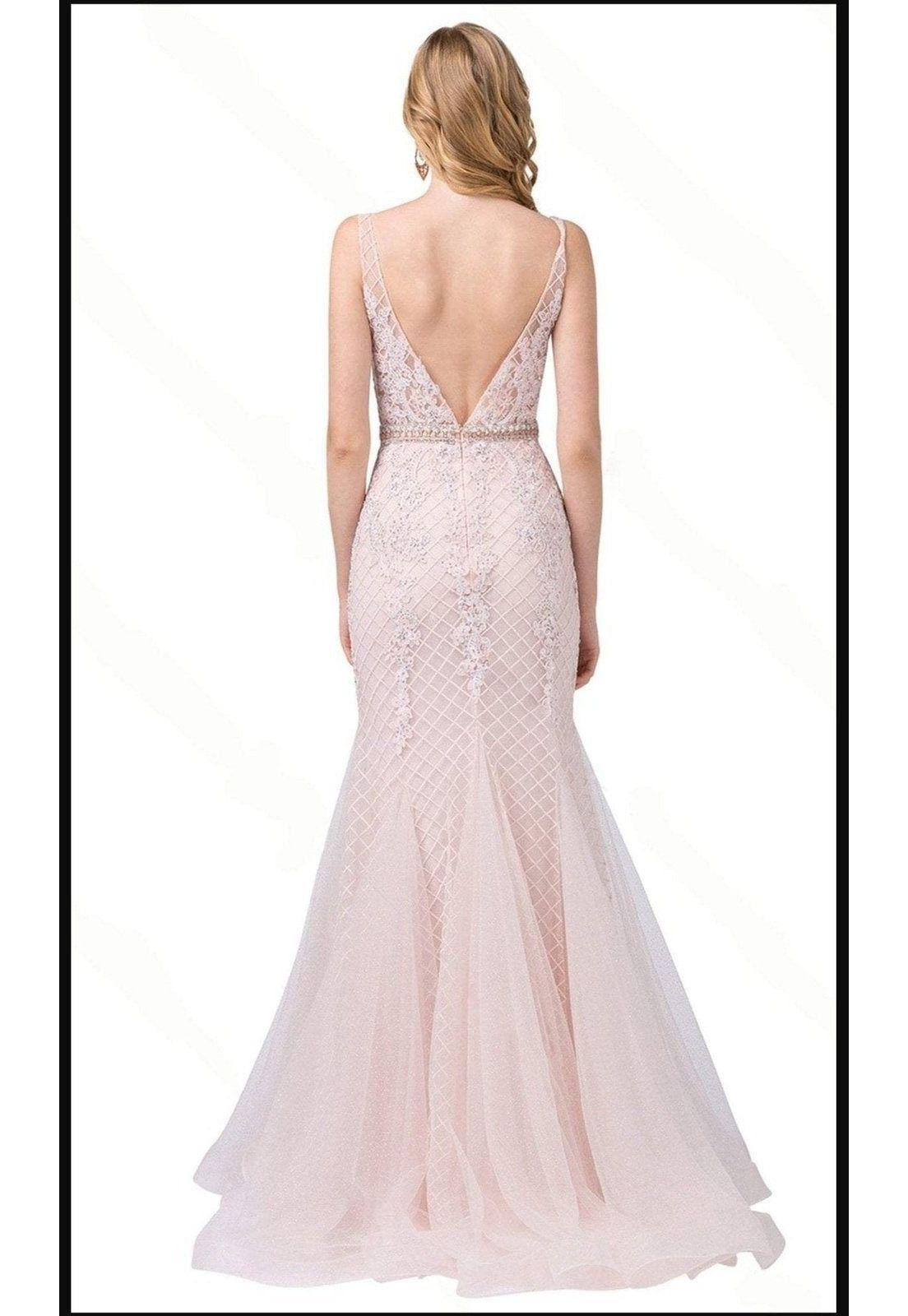 VESTIDO LARGO L2742 ROSADO-2