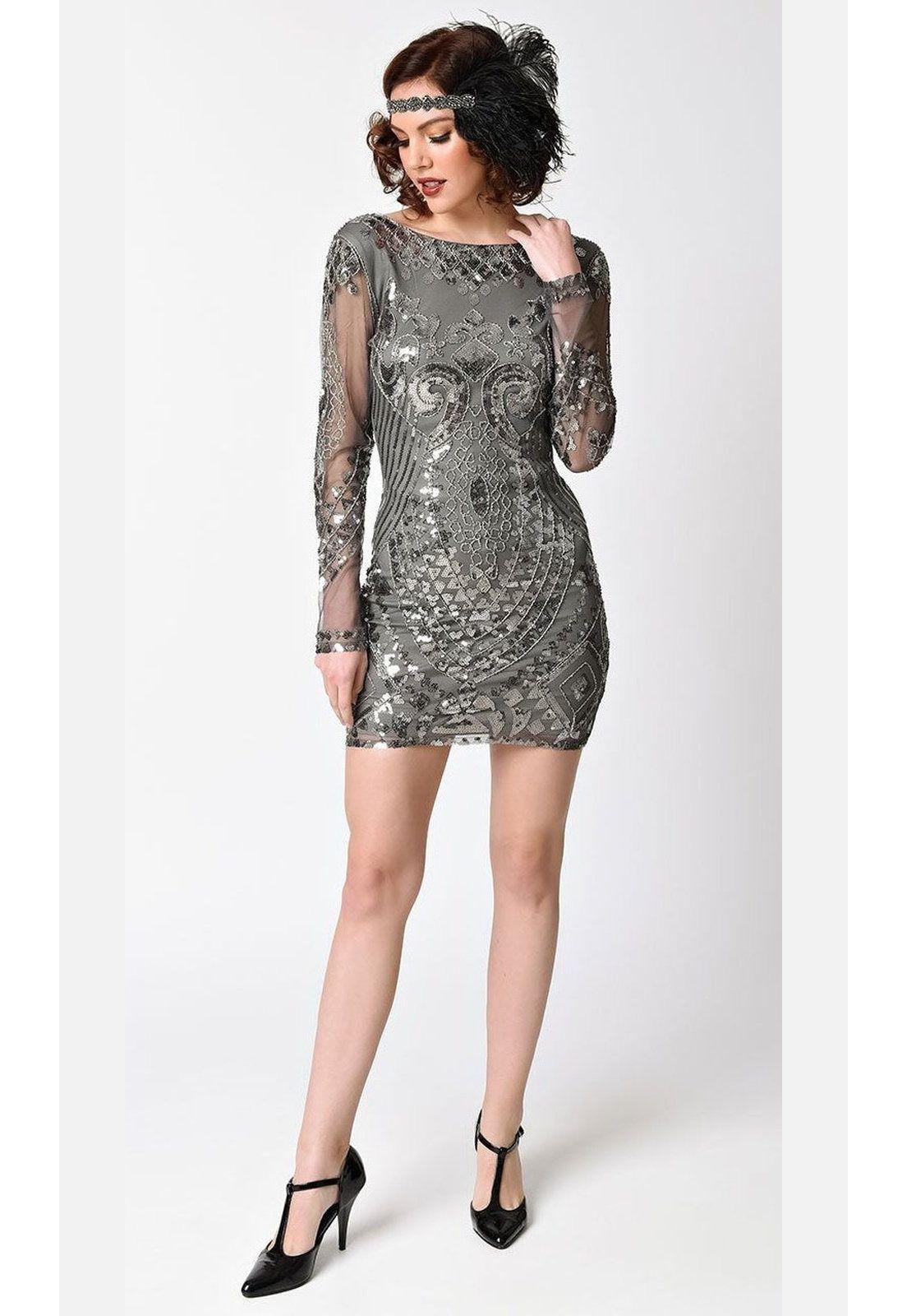 VESTIDO CORTO C211431 PLATA-2