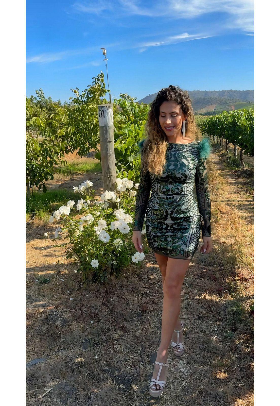 VESTIDO CORTO C2066 VERDE-2