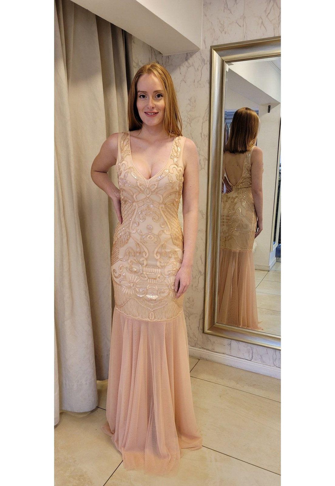 VESTIDO LARGO L202951 DORADO-7