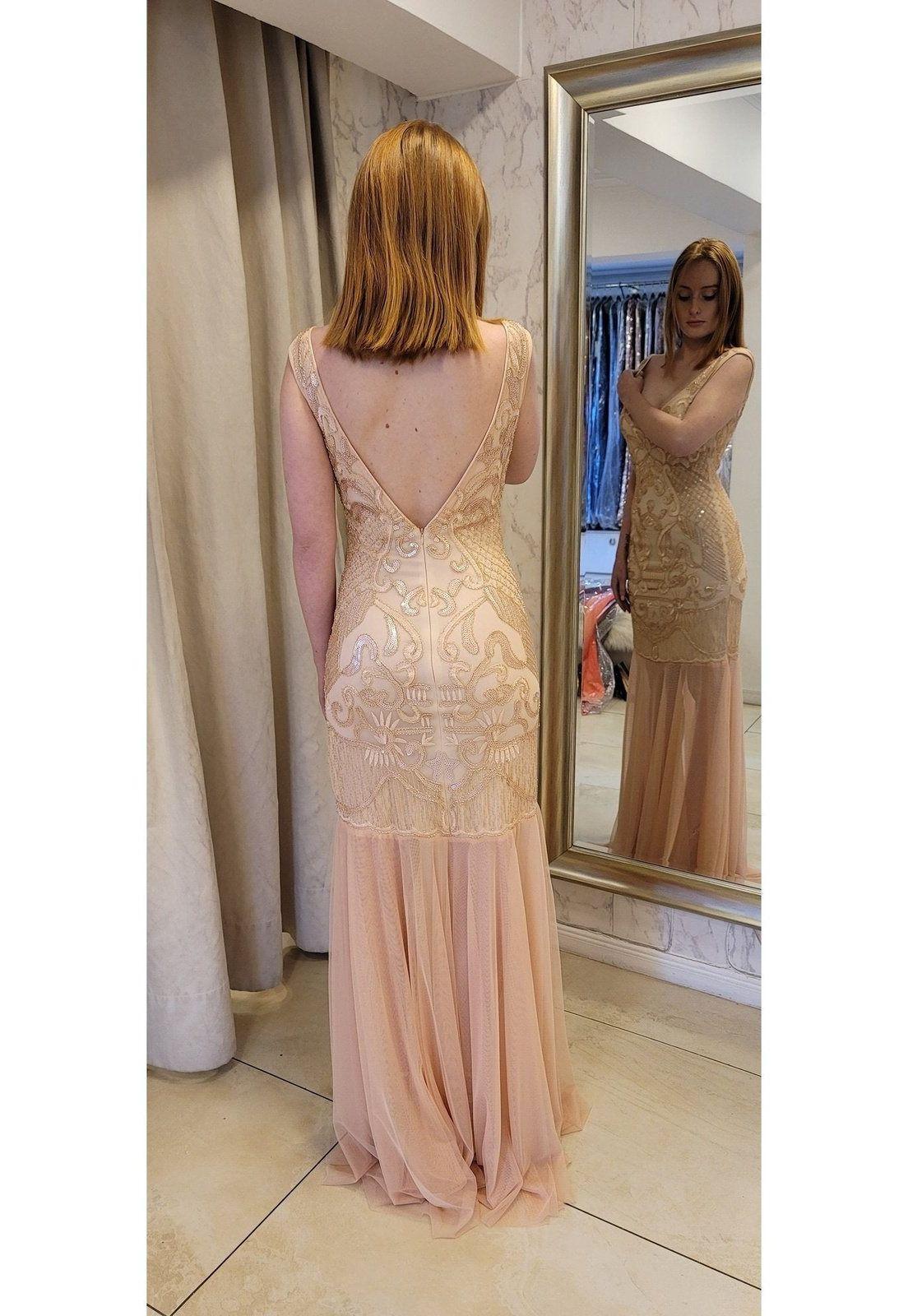 VESTIDO LARGO L202951 DORADO-9