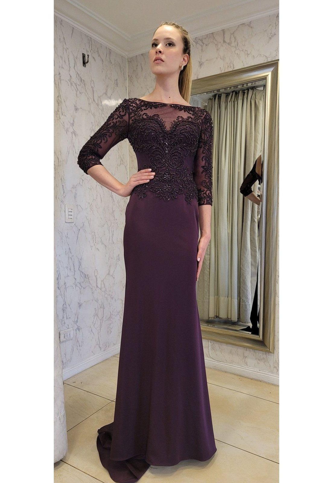 VESTIDO LARGO LM188 MORADO-0
