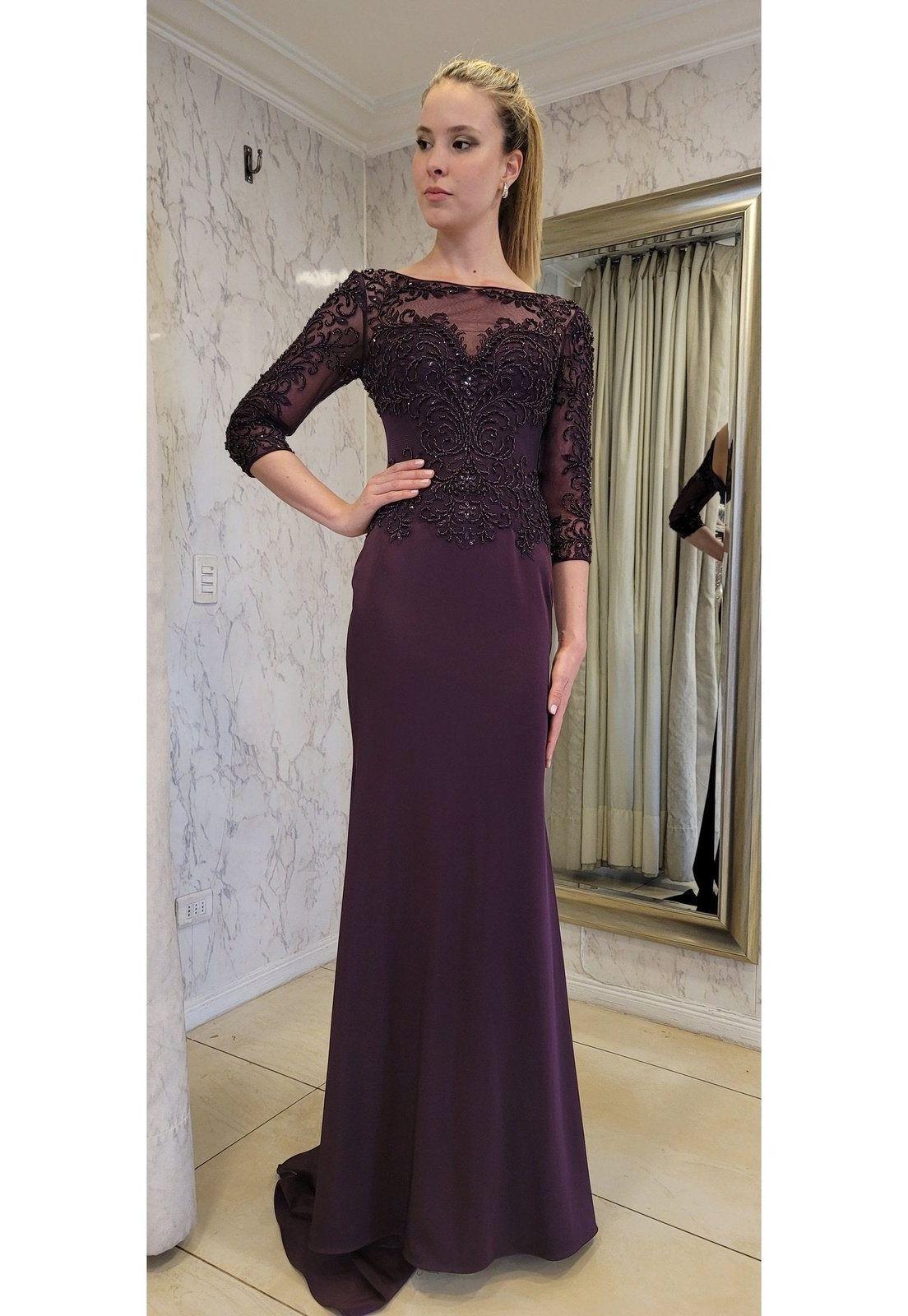 VESTIDO LARGO LM188 MORADO-1