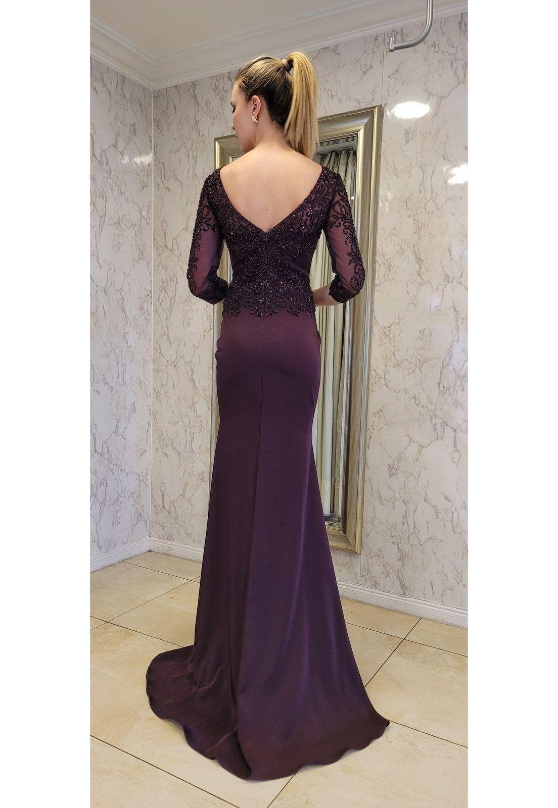 VESTIDO LARGO LM188 MORADO-8