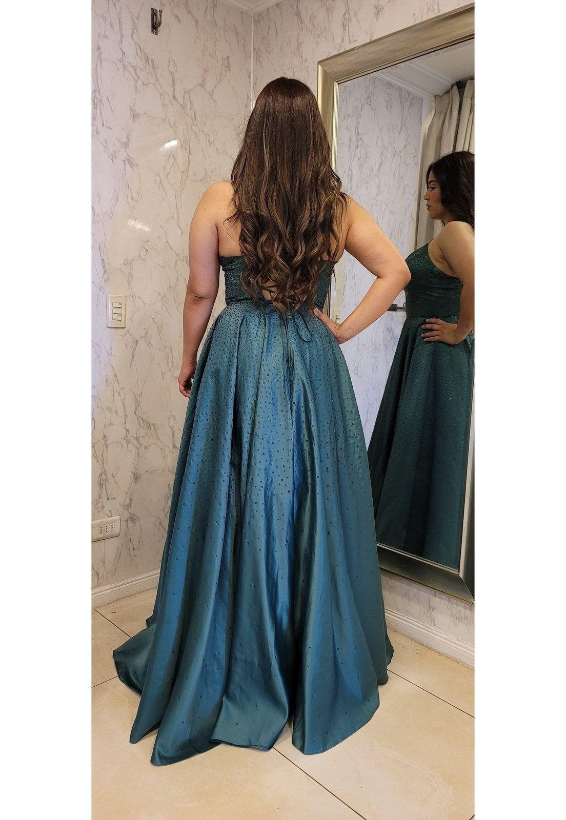 VESTIDO DE FIESTA LARGO L4256 VERDE-6