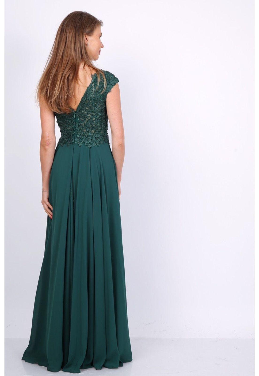 VESTIDO DE FIESTA LARGO L9336 VERDE-2