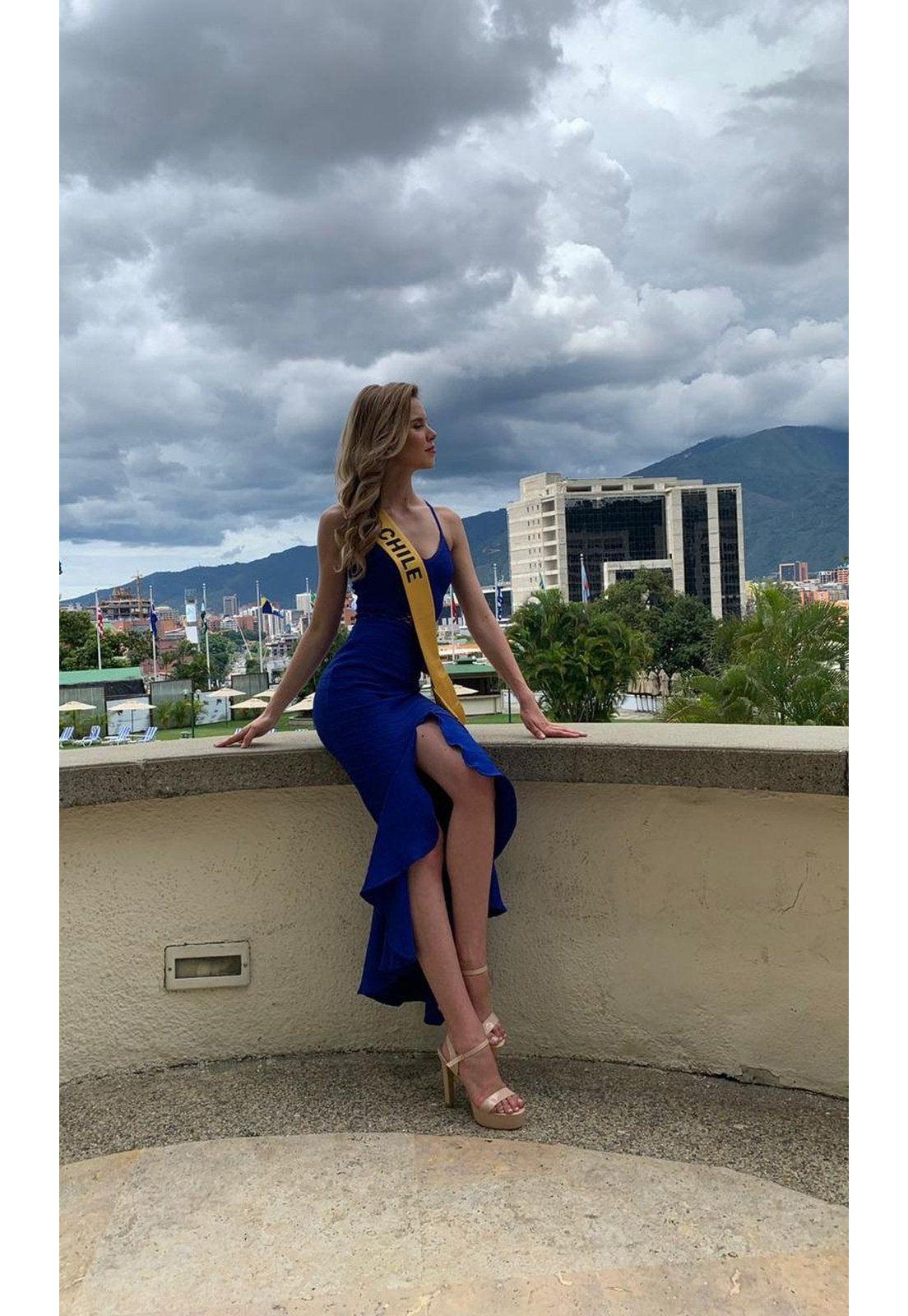 VESTIDO CORTO LARGO CL1670 AZUL-8