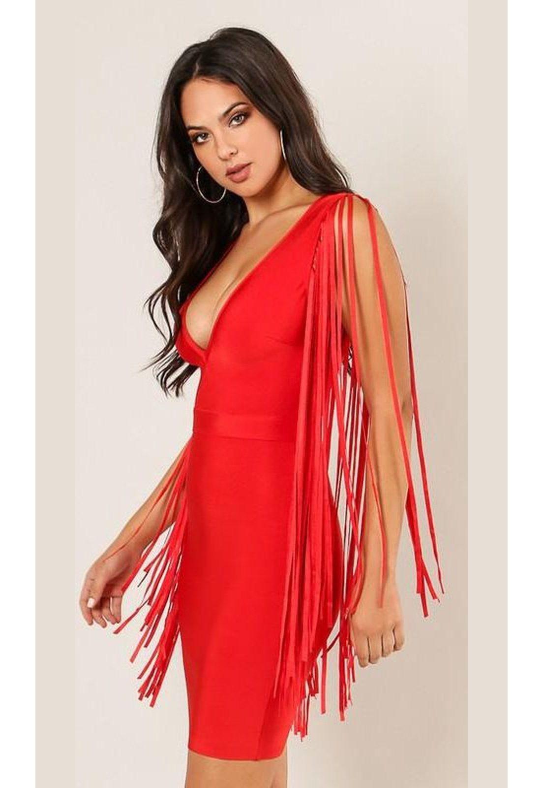 VESTIDO CORTO C603008 ROJO-2
