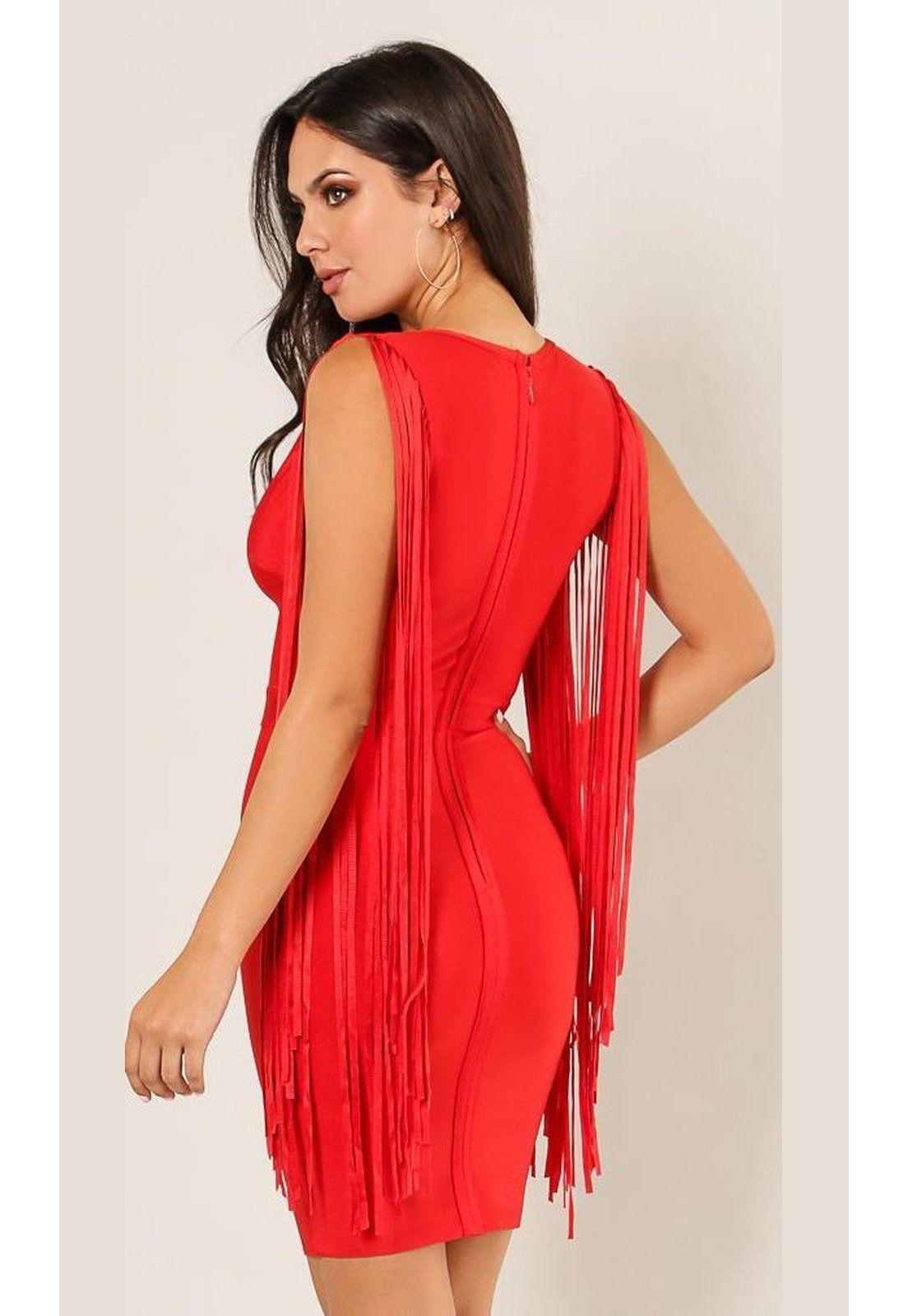 VESTIDO CORTO C603008 ROJO-3
