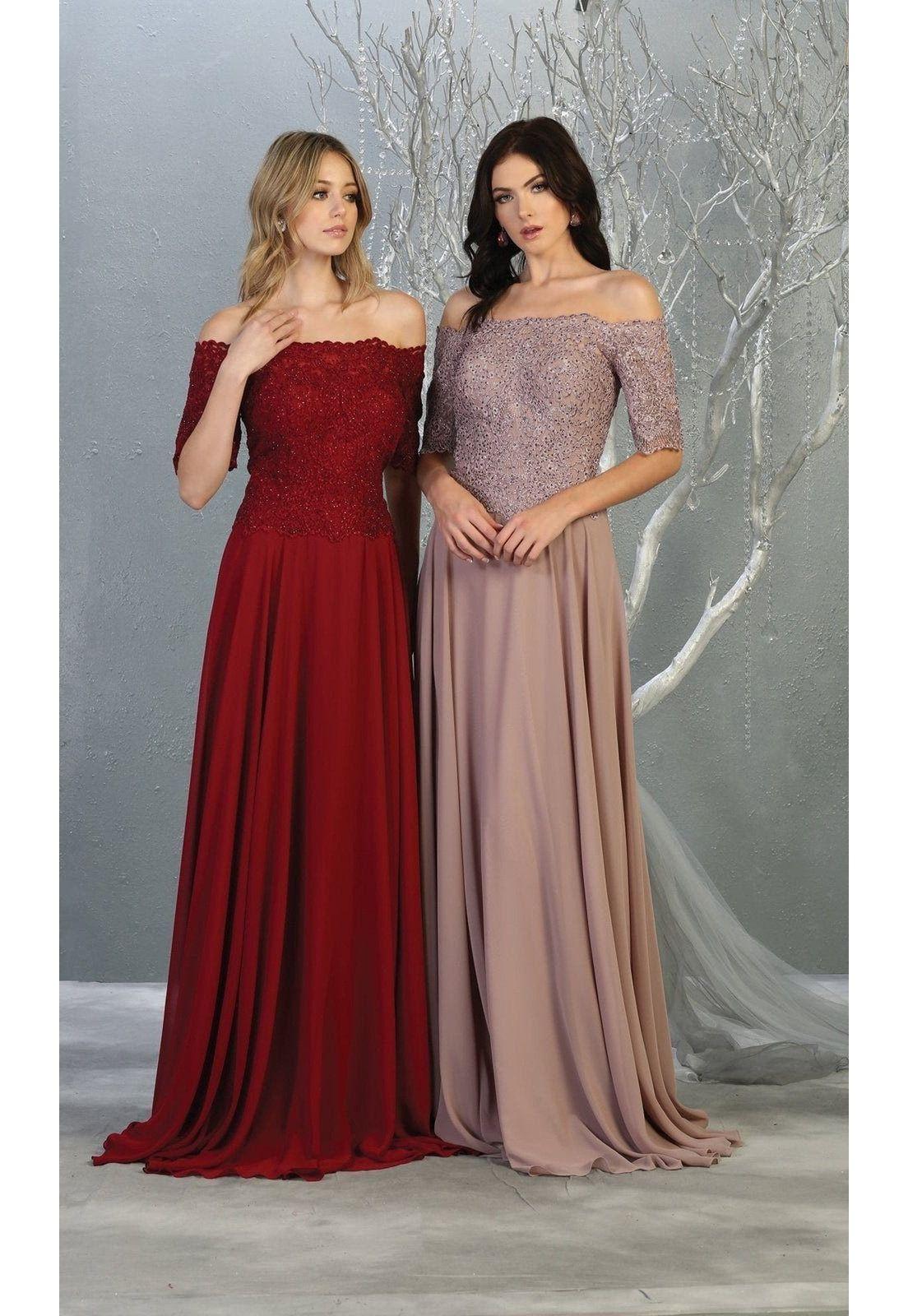 VESTIDO LARGO L1793 BURDEO-2