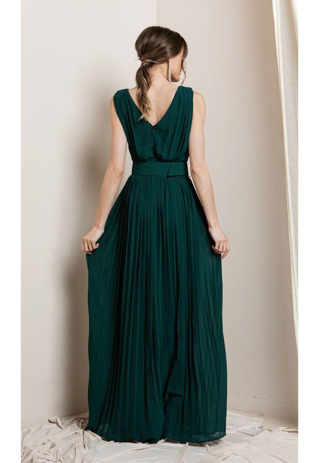 VESTIDO LARGO L21088 VERDE ESMERALDA-4