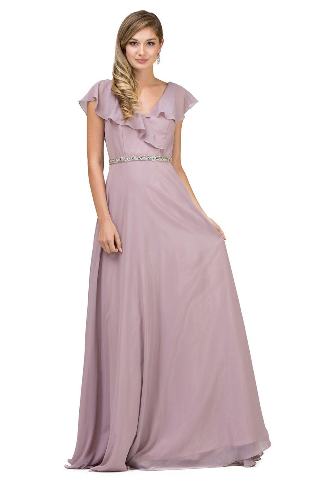 VESTIDO LARGO L2072 ROSADO-0