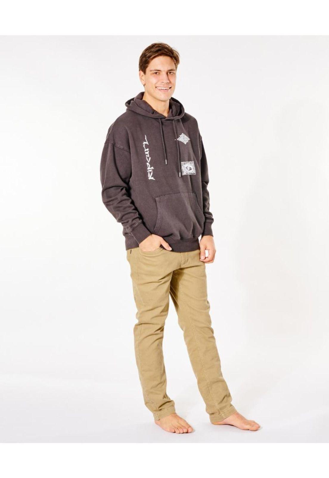 Poleron Canguro SAVAGE CUTS HOOD Hombre Negro Rip Curl-3
