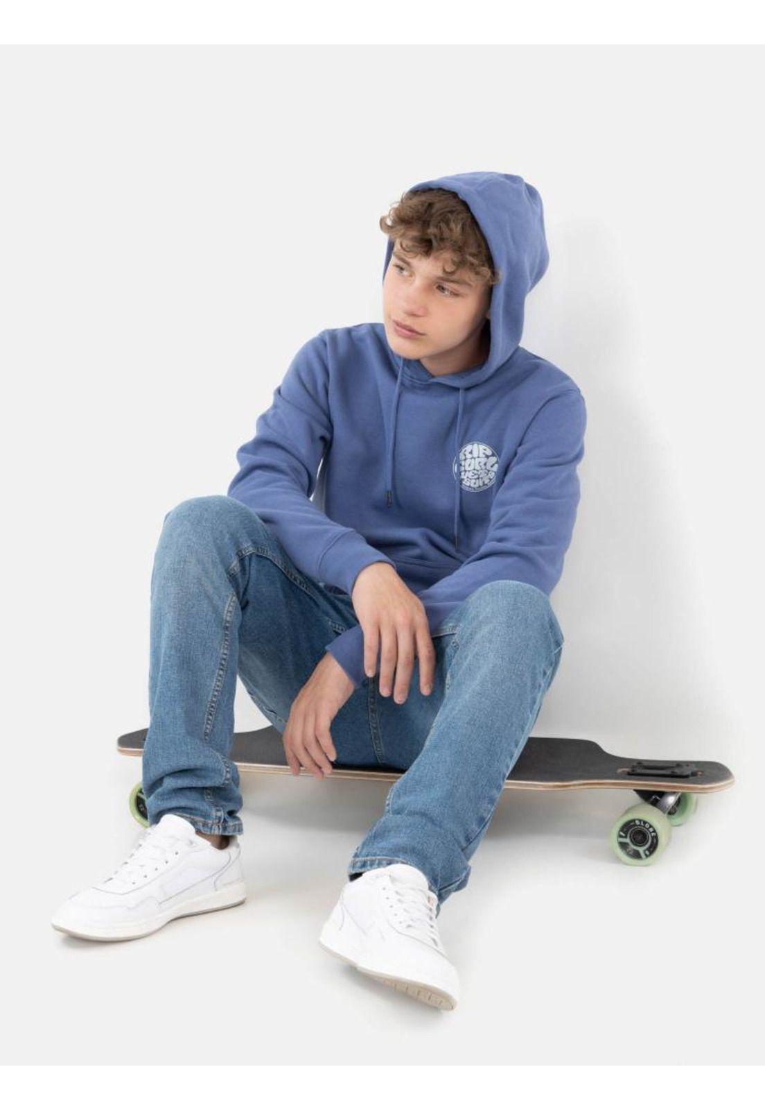 Poleron Wetsuit Logo Azul Infantil Rip Curl-3