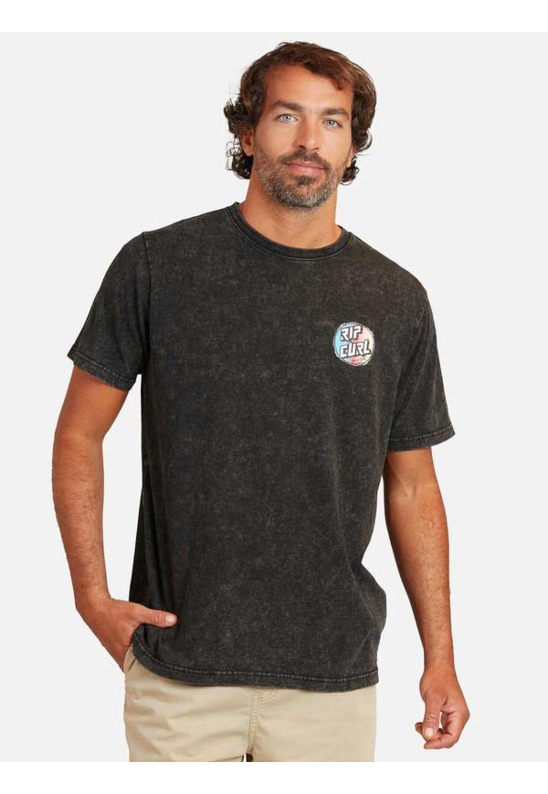 Polera M/C Old Rc Acid Negro Hombre Ripcurl-0