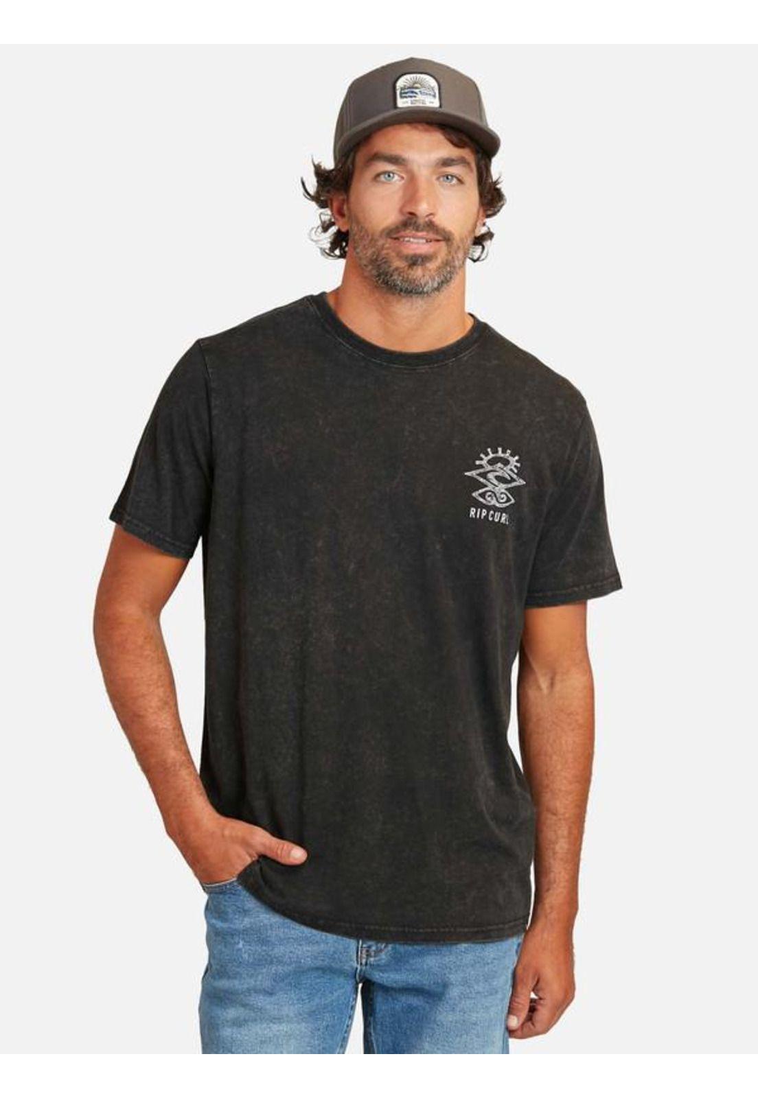 Polera M/C Shred Rock Acid Negro Hombre Ripcurl-0