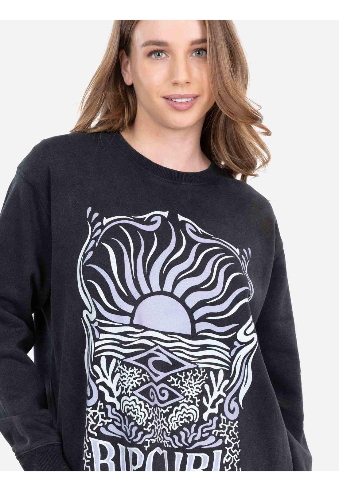 Poleron CR Coral Crew Negro Mujer Rip Curl-2