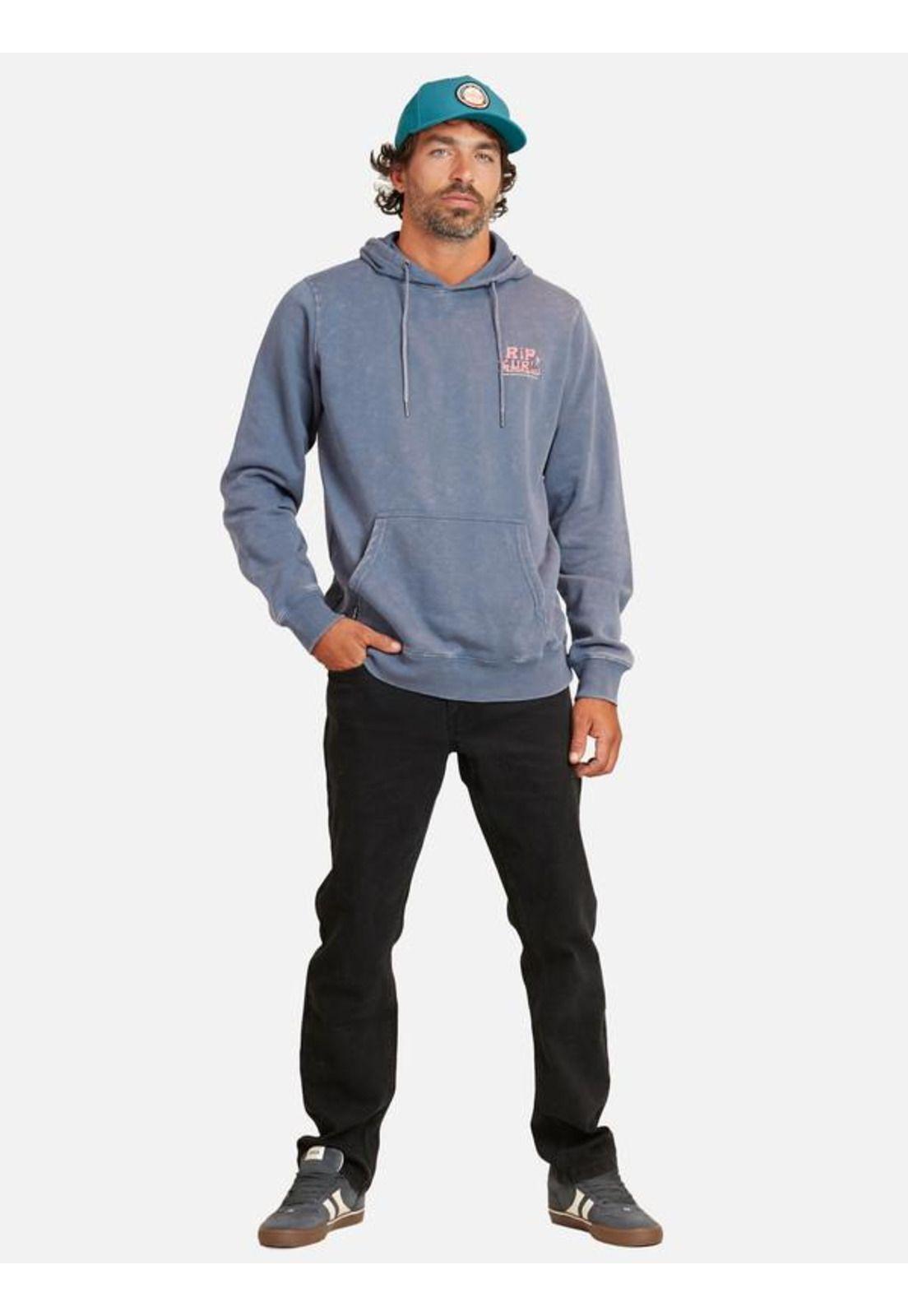Poleron Traditions Kanguroo Acid Wash Azul Hombre Ripcurl-3