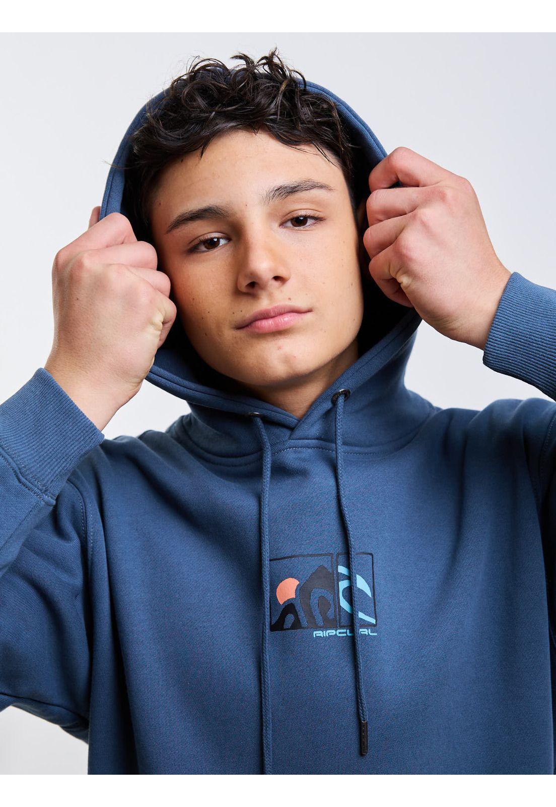 Poleron Canguro Barrel Azul Infantil Rip Curl-4