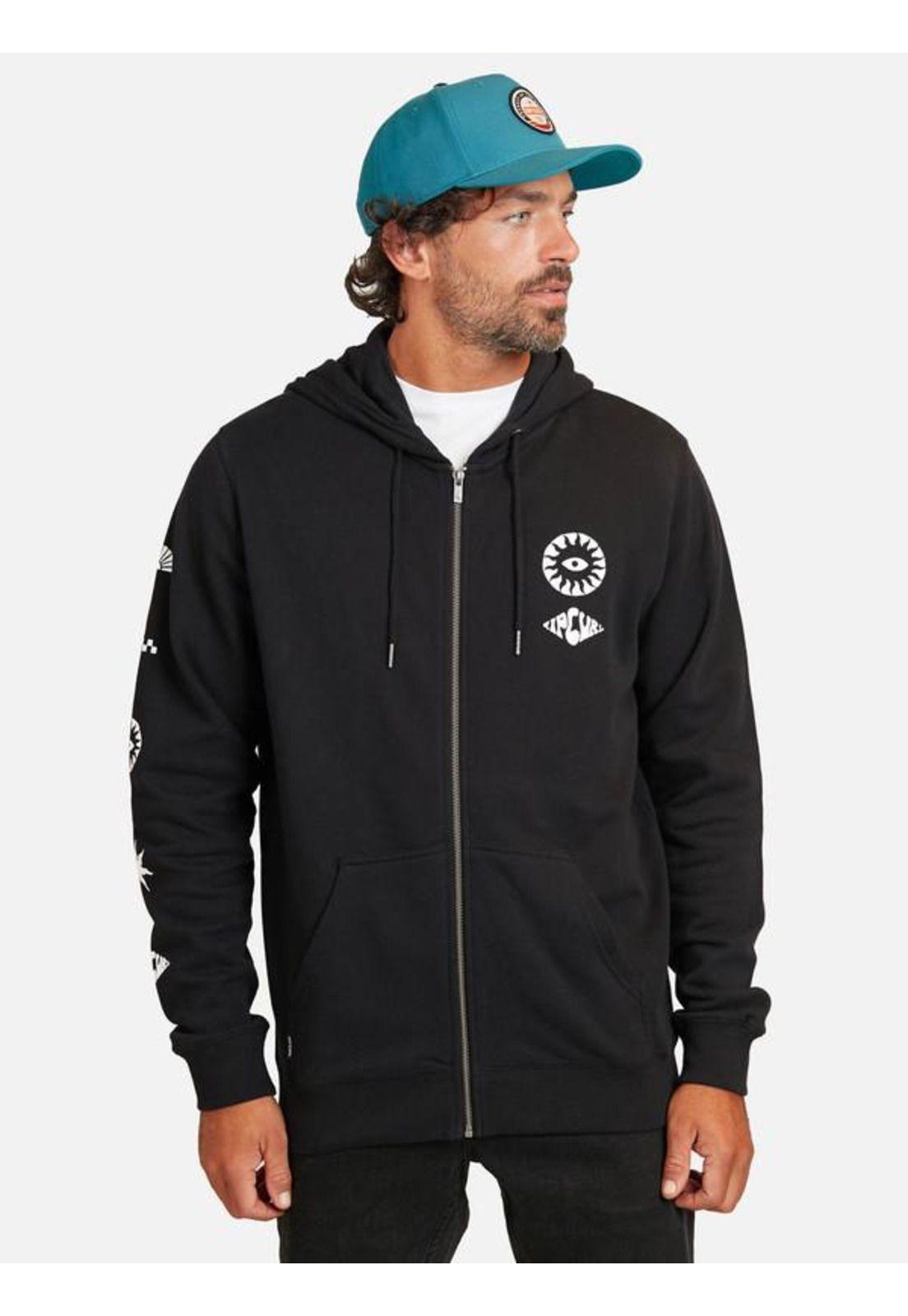 Poleron Fullzipper Rebounder  Negro Hombre Ripcurl-0