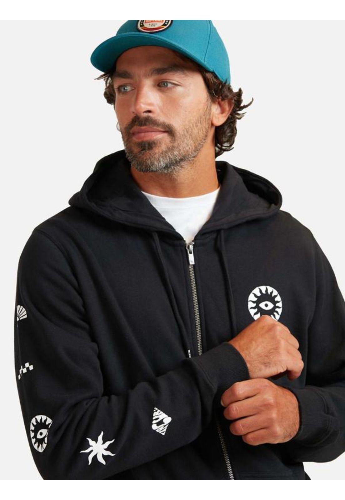 Poleron Fullzipper Rebounder  Negro Hombre Ripcurl-2