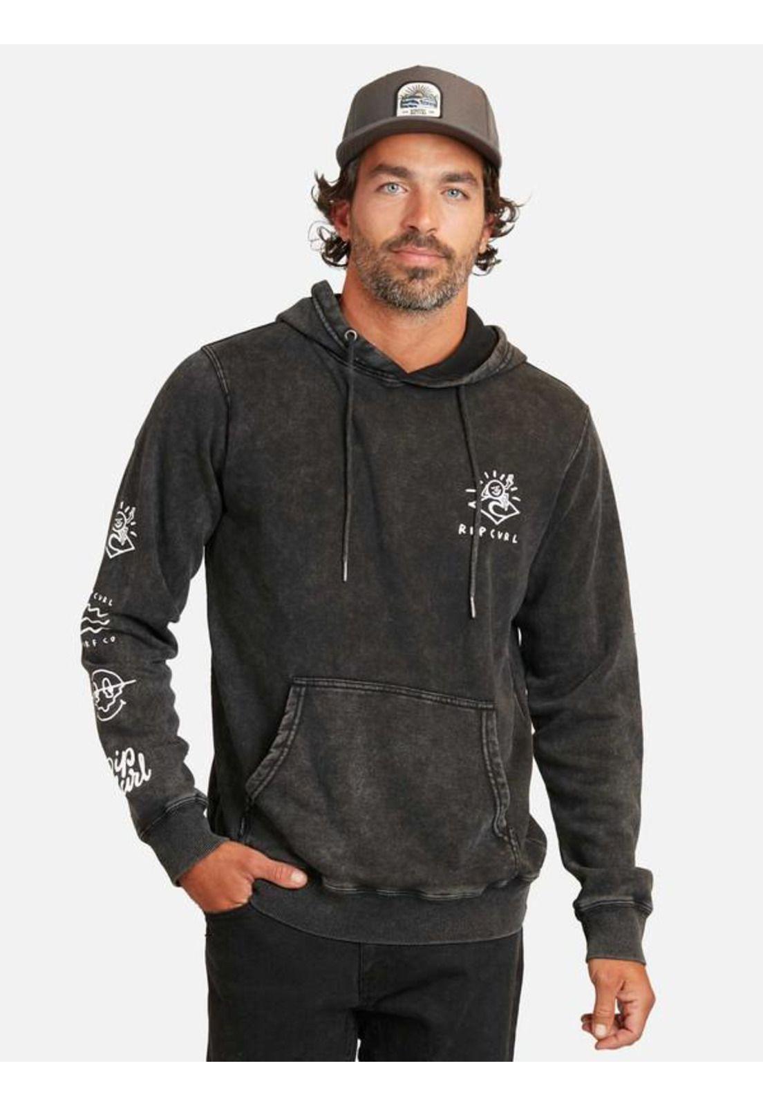 Poleron Movement Kanguroo Negro Hombre Ripcurl-0